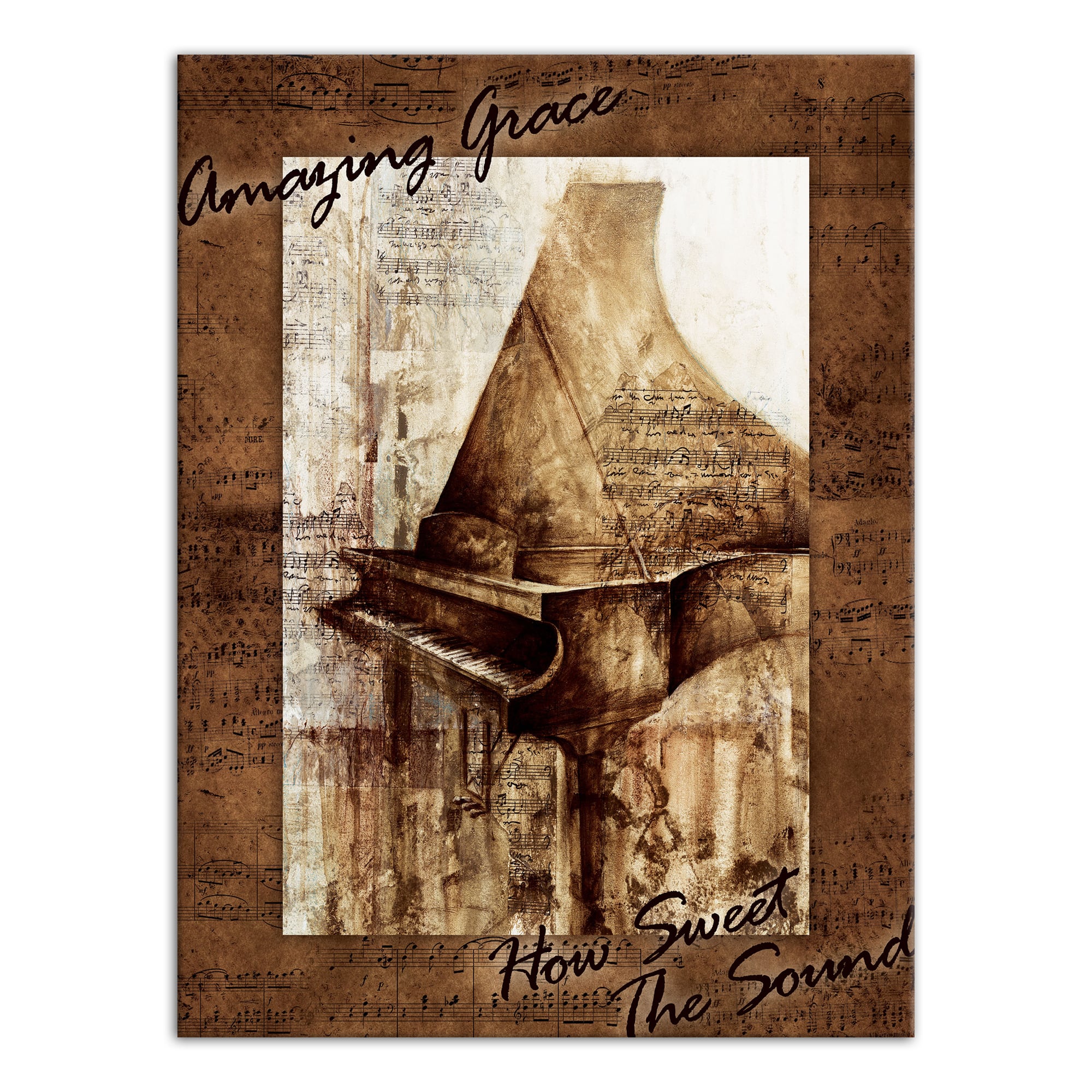 Piano 12" x 16" Canvas Wall Art