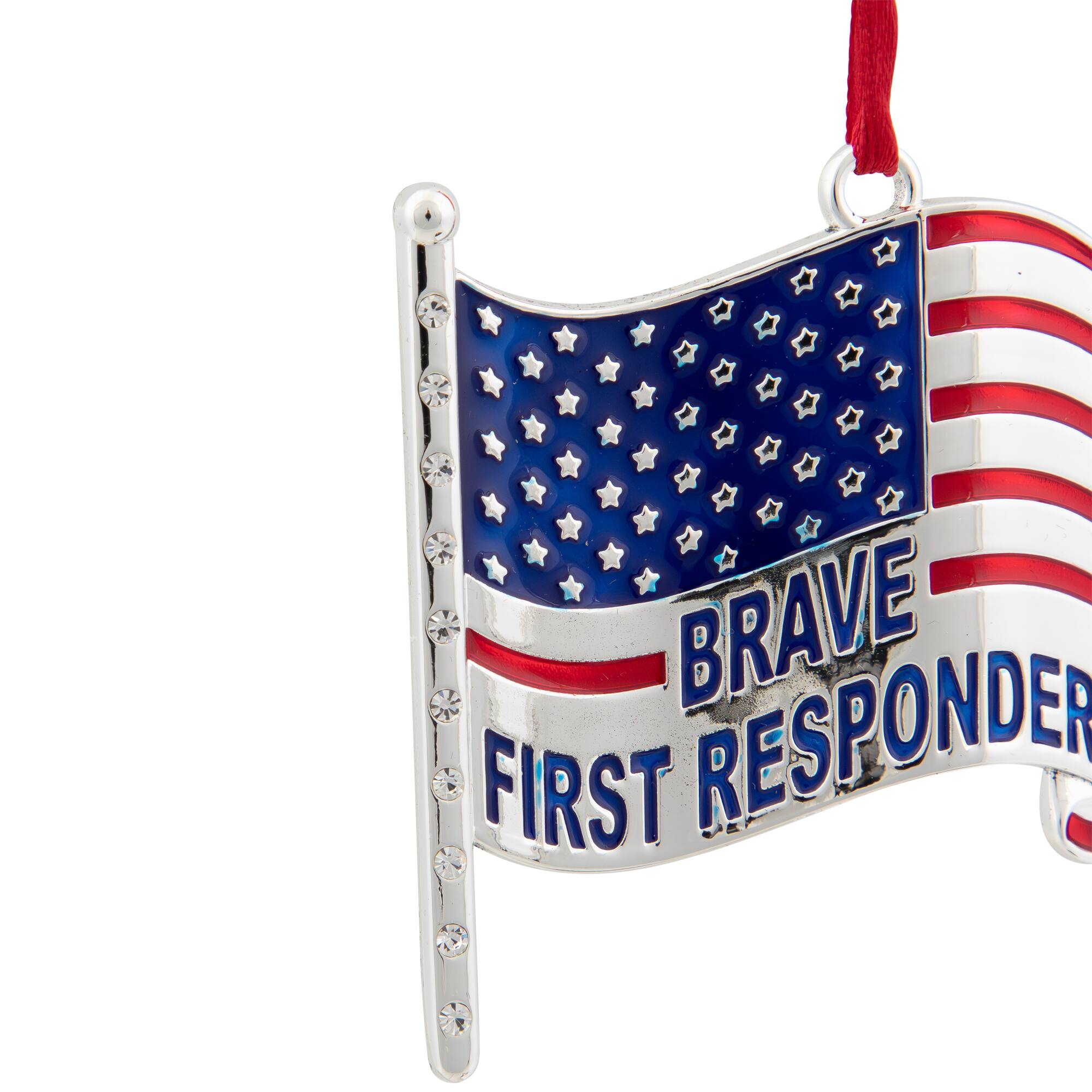 US First Responders Christmas Ornament with European Crystals - 6.25"