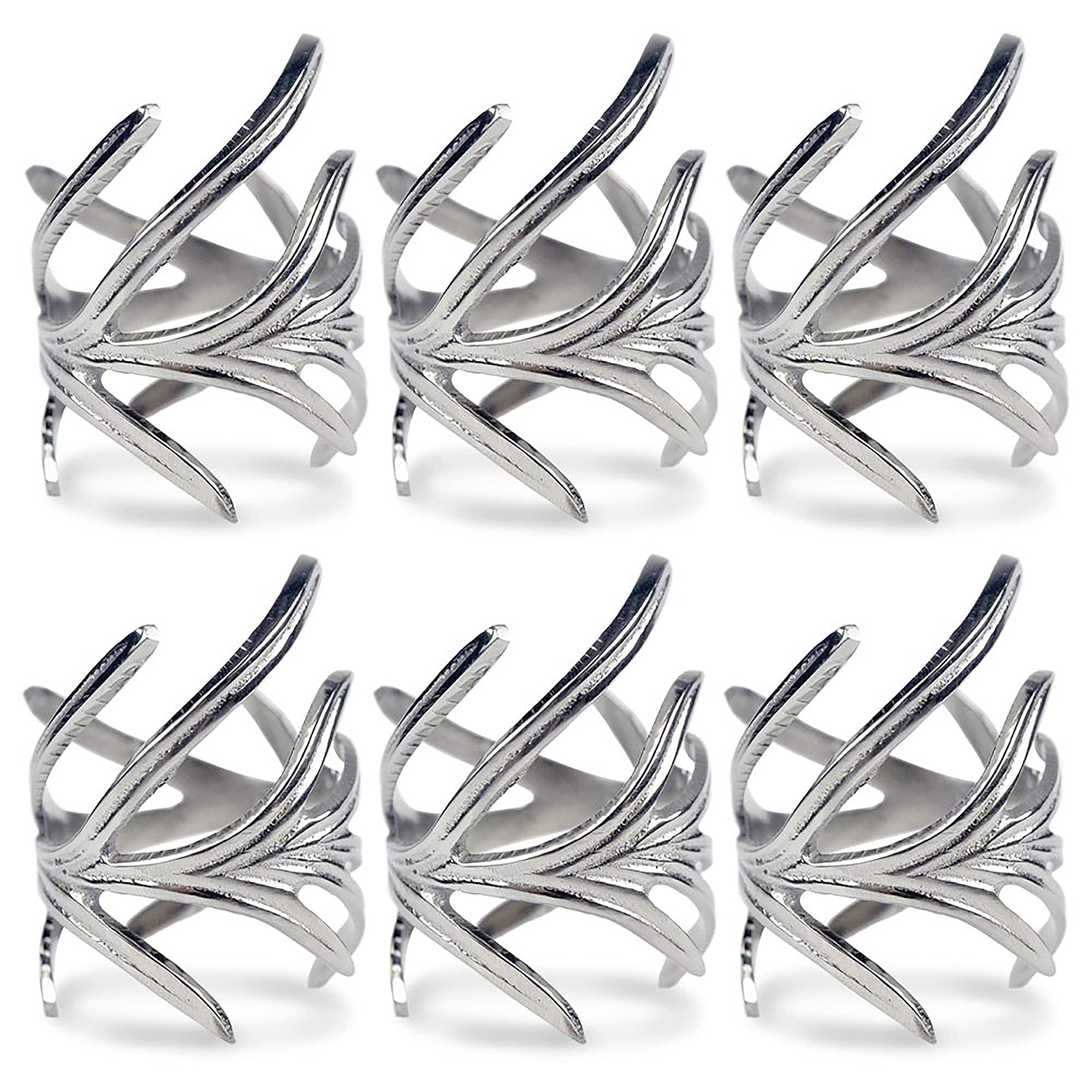 DII® Antique Silver Branch Napkin Rings, 6ct.