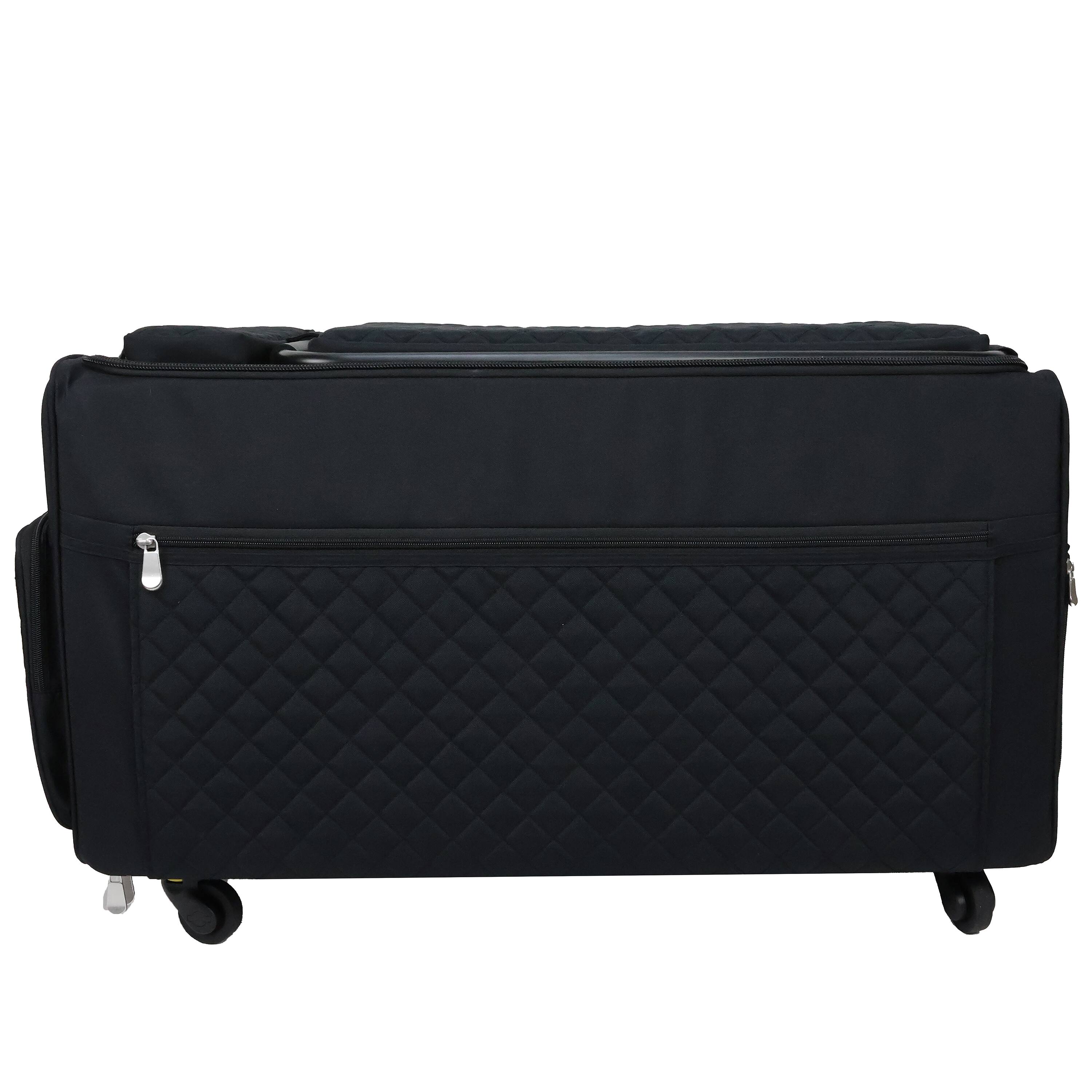 Everything Mary Black Jumbo Rolling Craft Tote