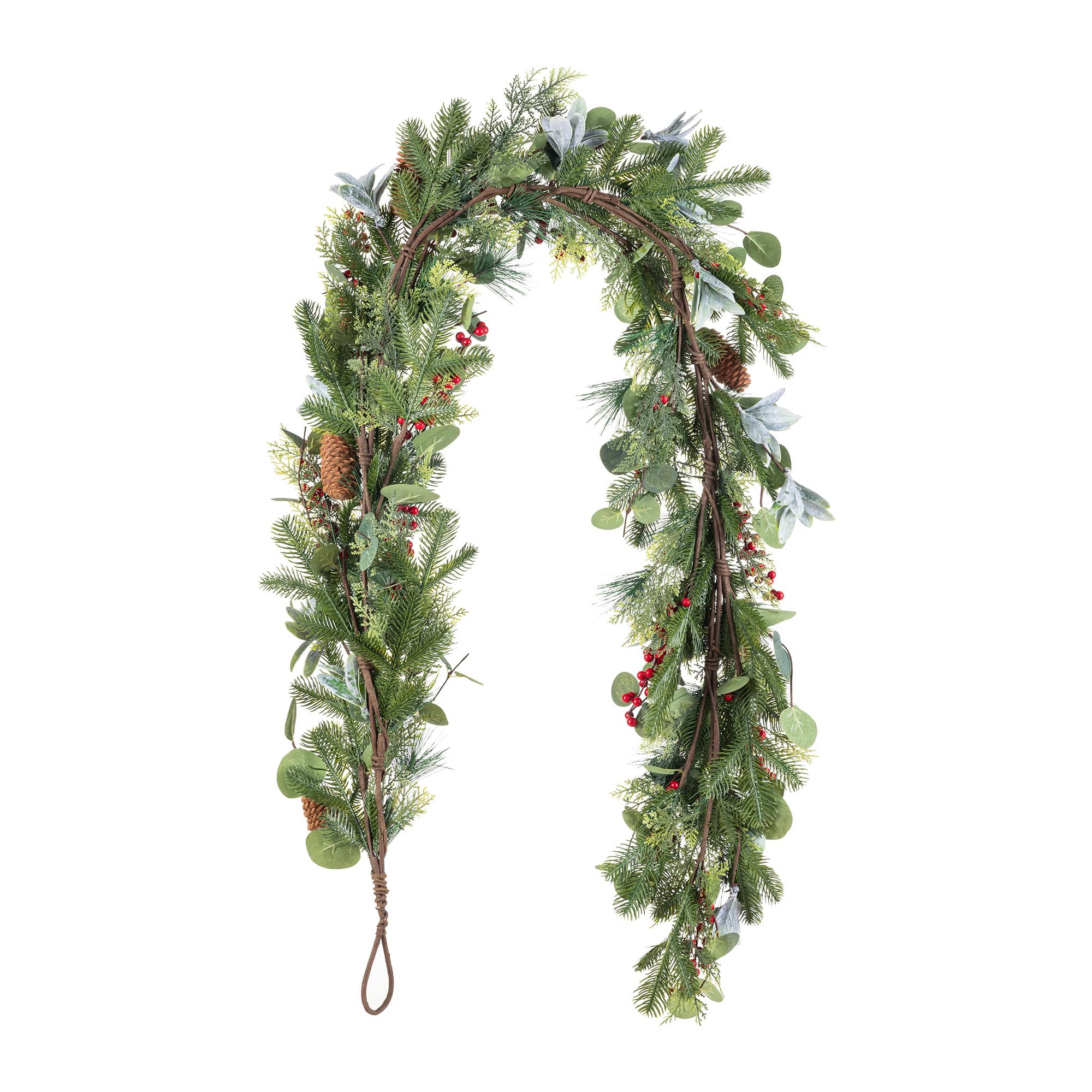 Glitzhome® 6ft. Christmas Berry & Pinecone Eucalyptus Garland