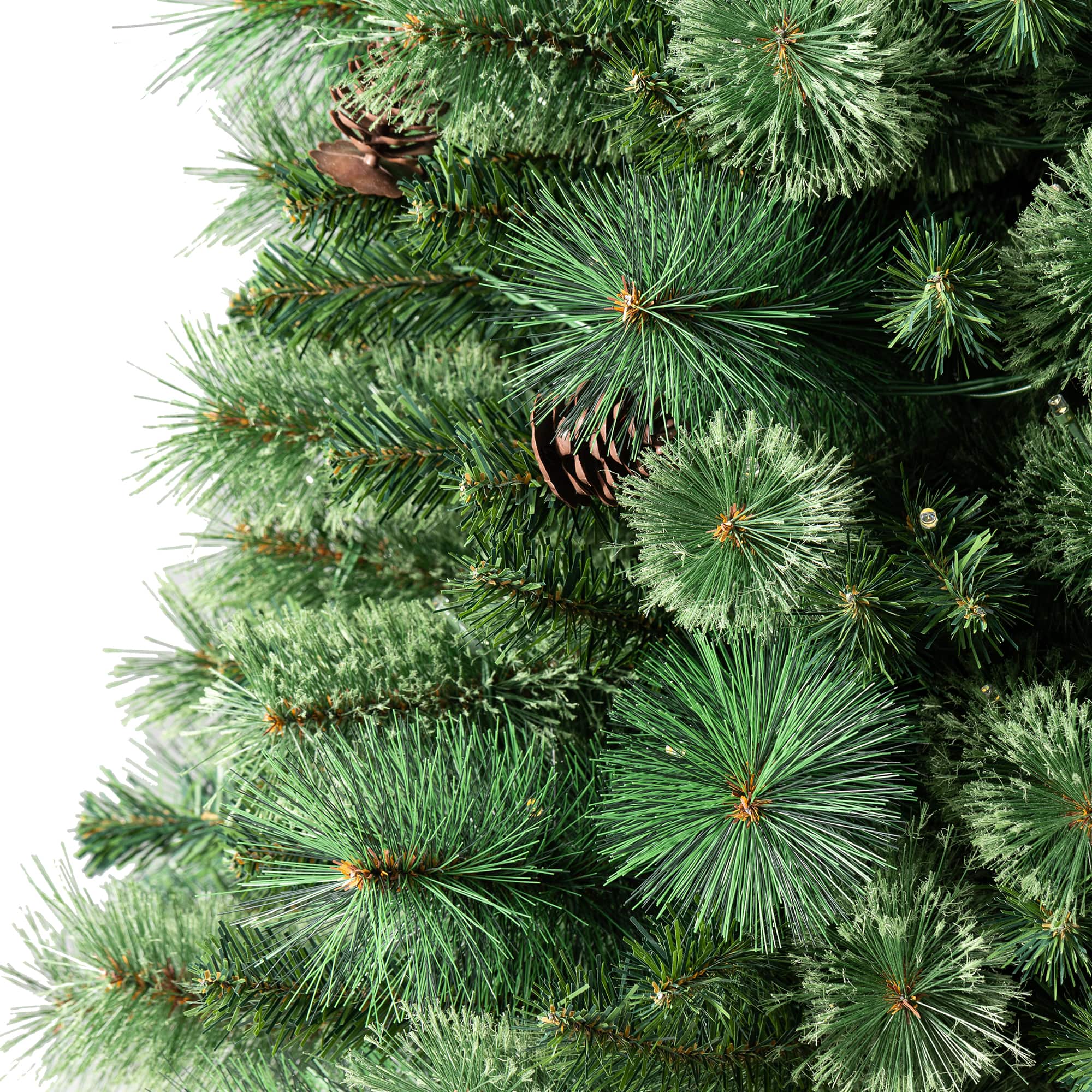 7ft. Pre-Lit Green Pine Artificial Christmas Porch Tree, Color Changing LED Lights