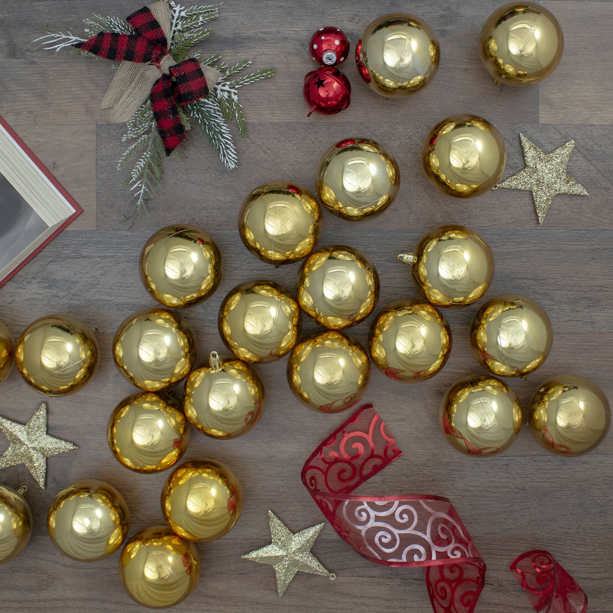 60ct. 2.5" Vegas Gold Shatterproof Shiny Christmas Ball Ornaments