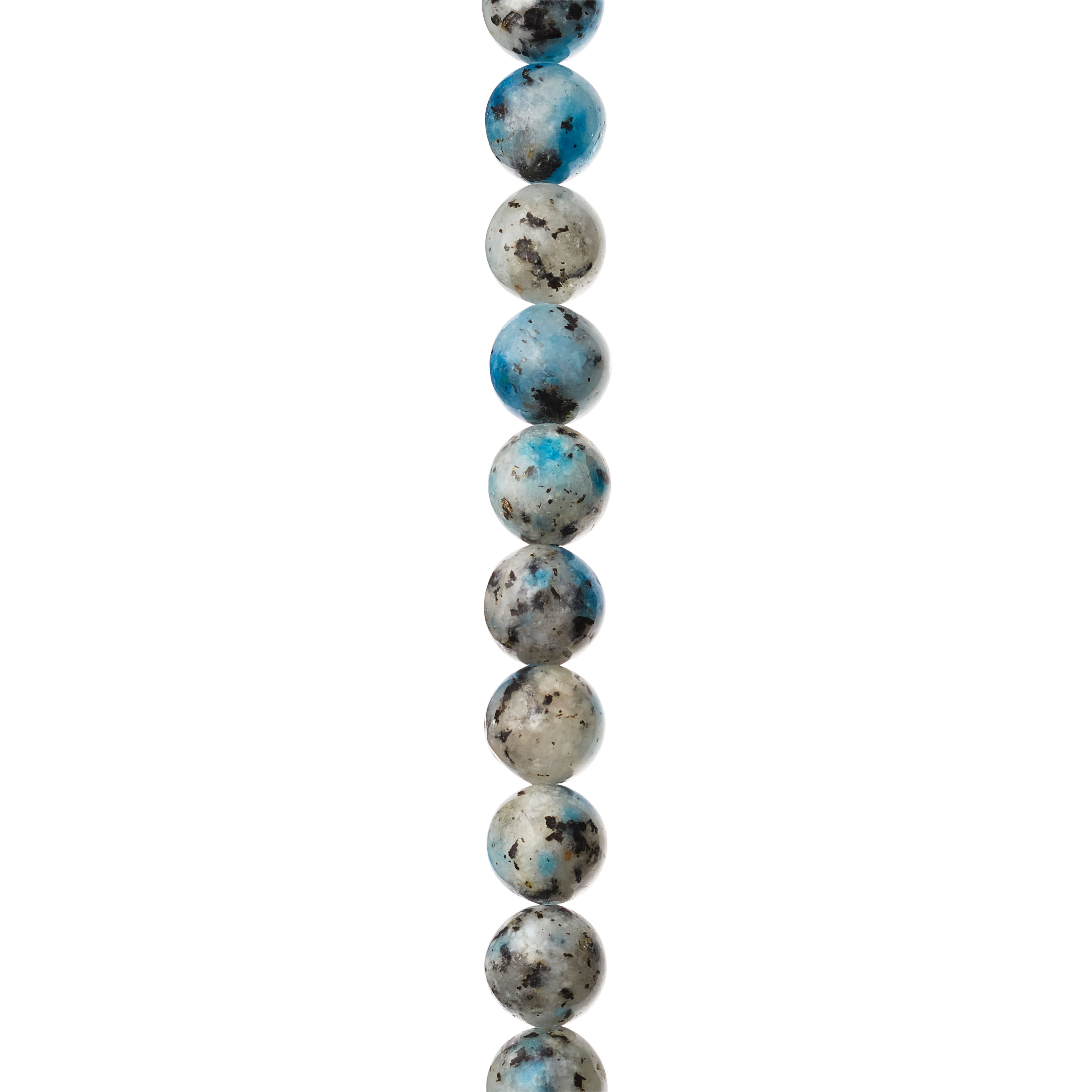 12 Pack: Blue & White K2 Stone Round Beads, 8mm by Bead Landing®