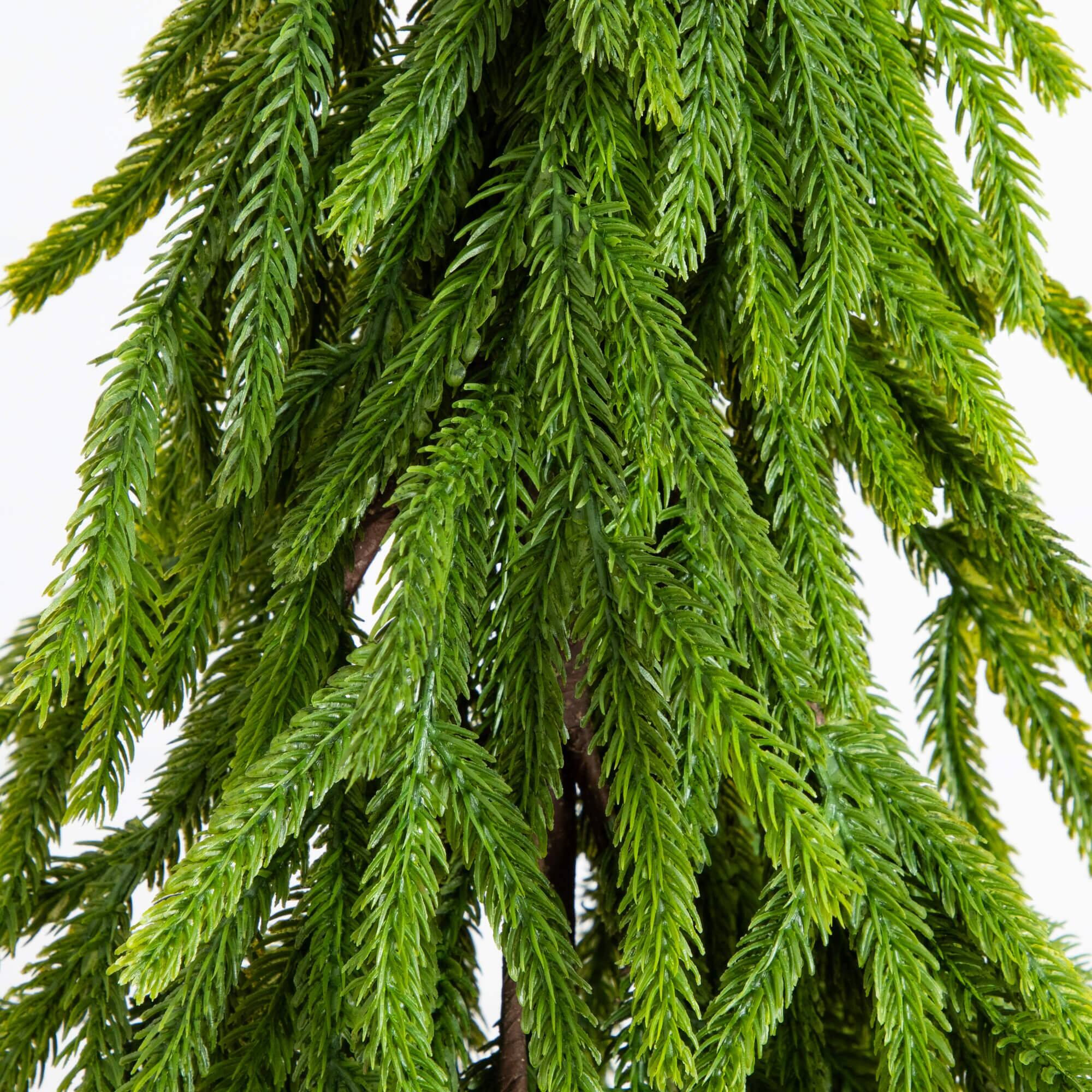 20" Real Touch Down Swept Norfolk Island Pine Artificial Christmas Tree in Metal Planter