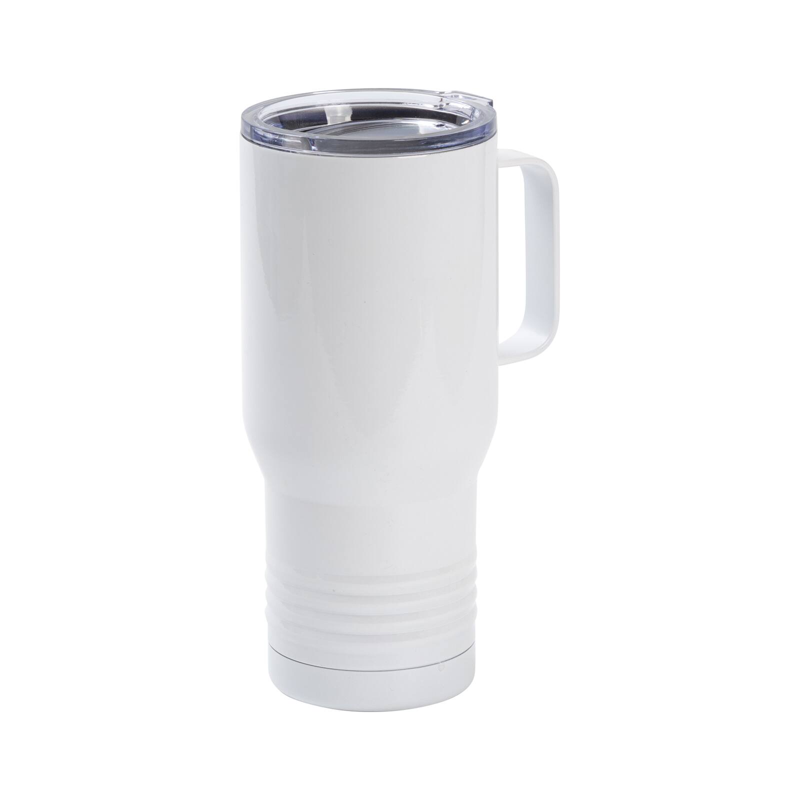 Craft Express 22oz. White Stainless Steel Tumbler with Ringneck Grip & Handle, 4ct.