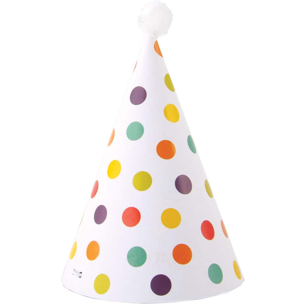 JAM Paper 3" Colorful Polka Dots Party Hats, 6ct.