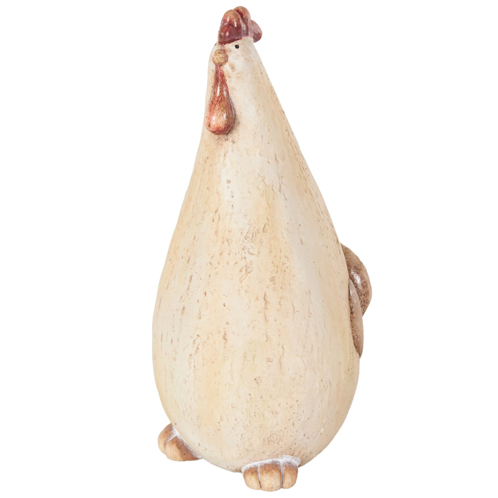 13.5" Cream Standing Rooster Decorative Garden Sculpture