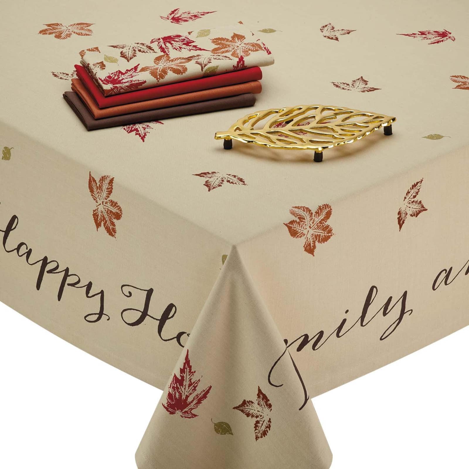 DII® 104" Rustic Leaves Print Tablecloth