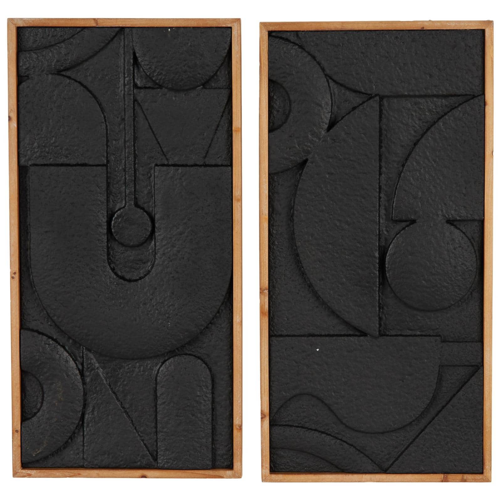 16" x 31.5" Black Metal Geometric Wall Décor, 2ct.