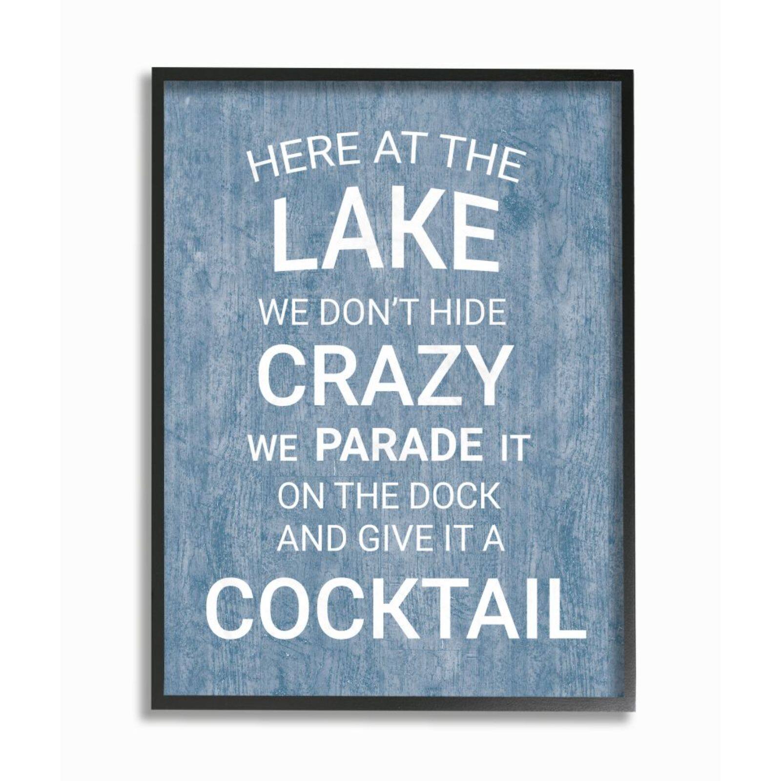 Stupell Industries Crazy Funny Lake Party Black Framed Wall Art