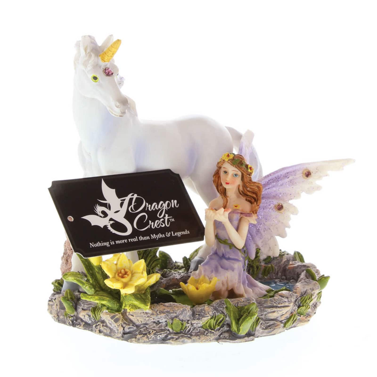 Forest Magic Fairy and Unicorn Figurine 5.25" x 4.25" x 5"