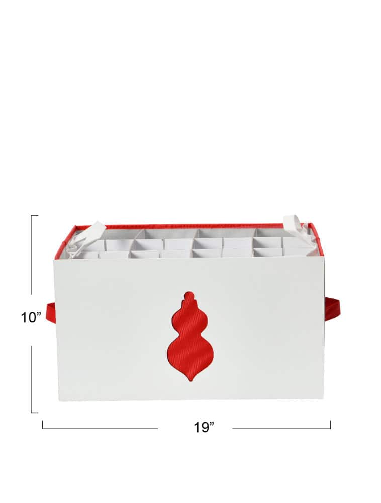 Household Essentials Red & White Ornament Storage Box