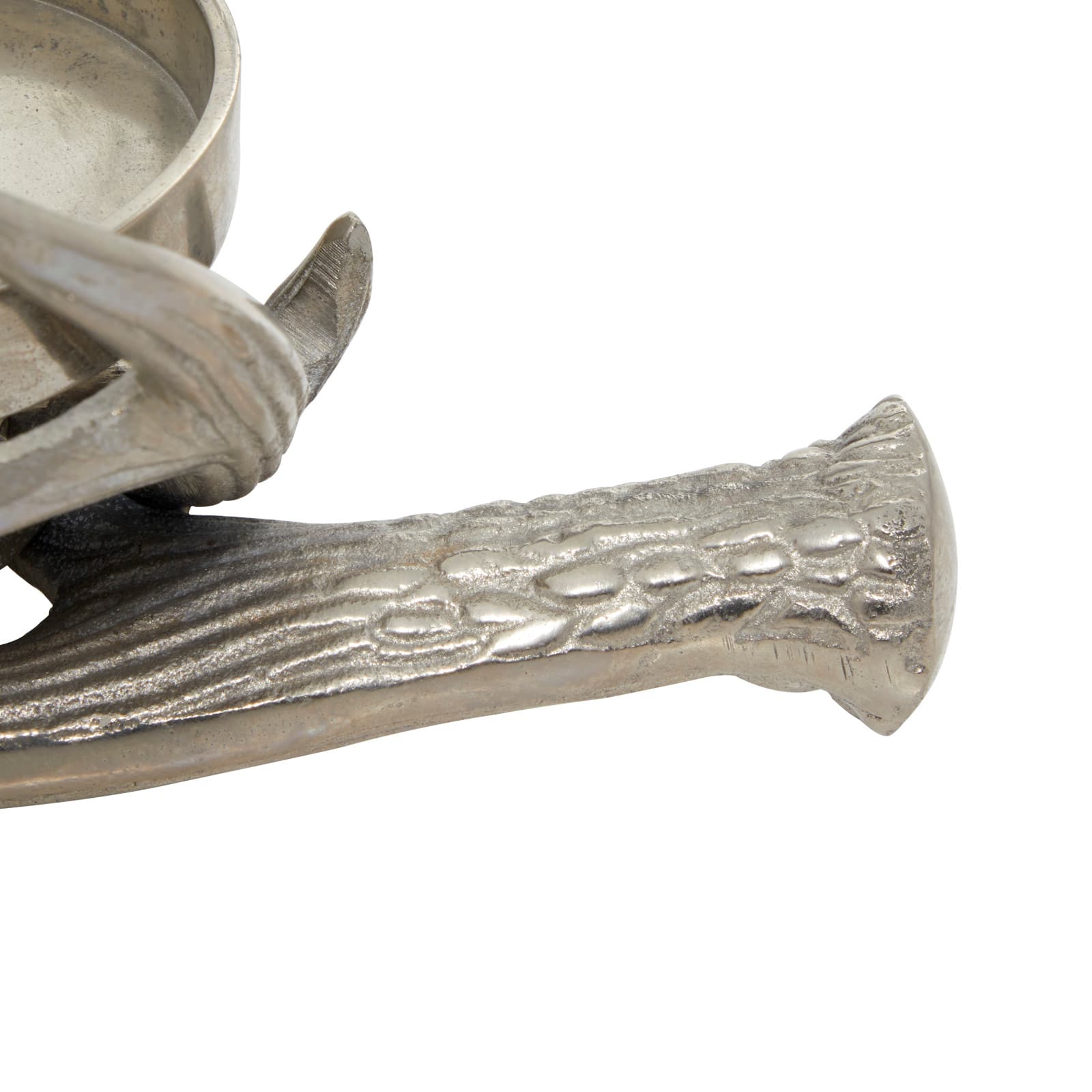 8" Silver Aluminum Traditional Candlestick Holder