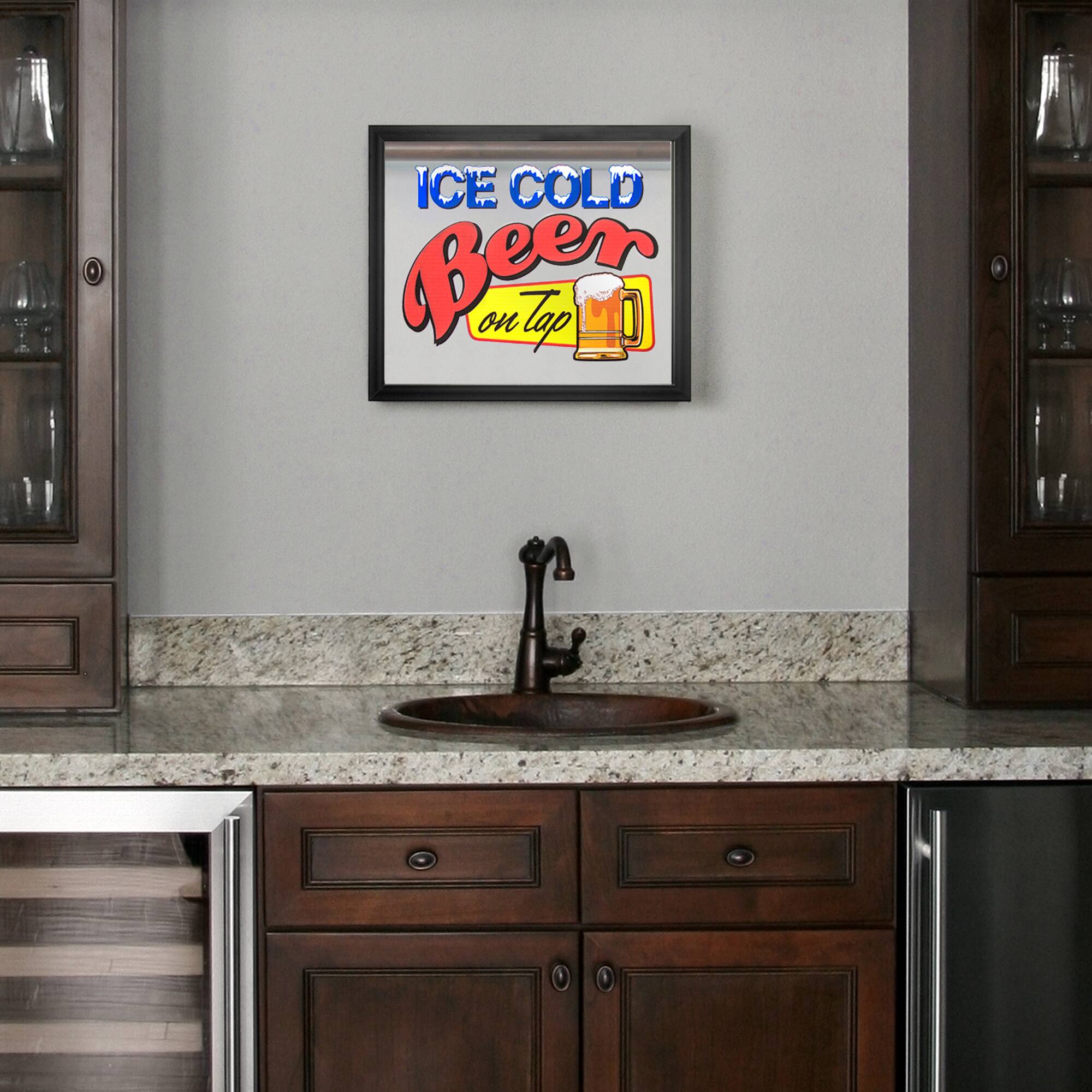 Ice Cold Beer On Tap Printed Accent Mirror