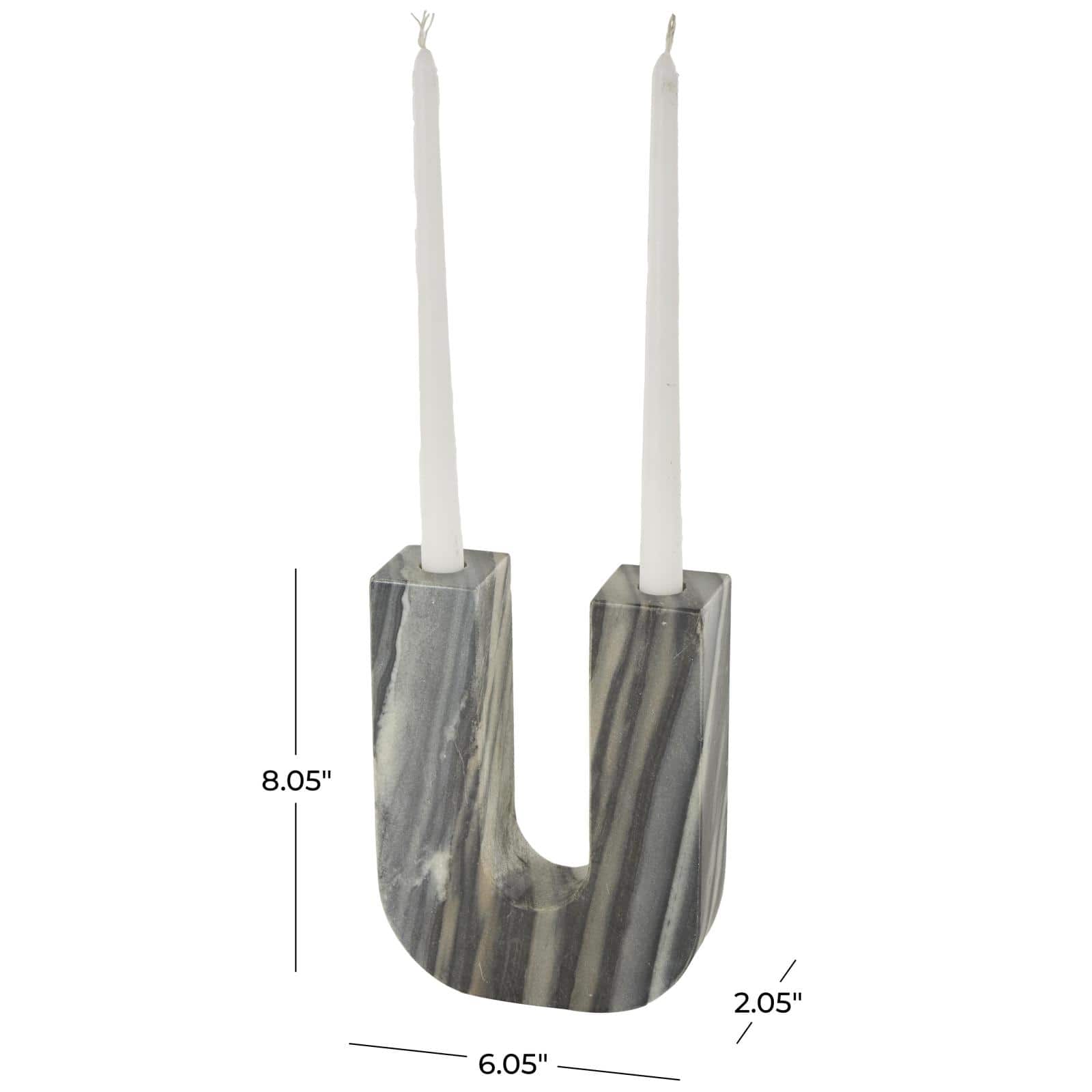 Marble Abstract U-Shaped Candle Holder