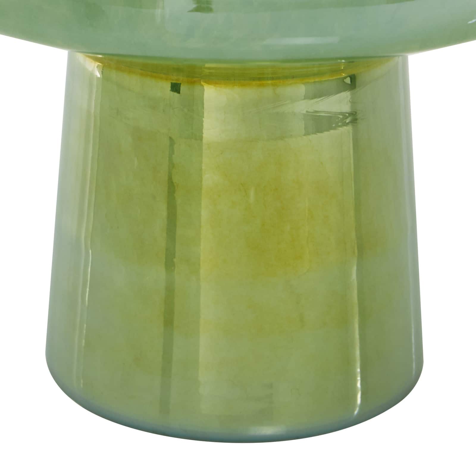 13" Green Modern Glass Vase