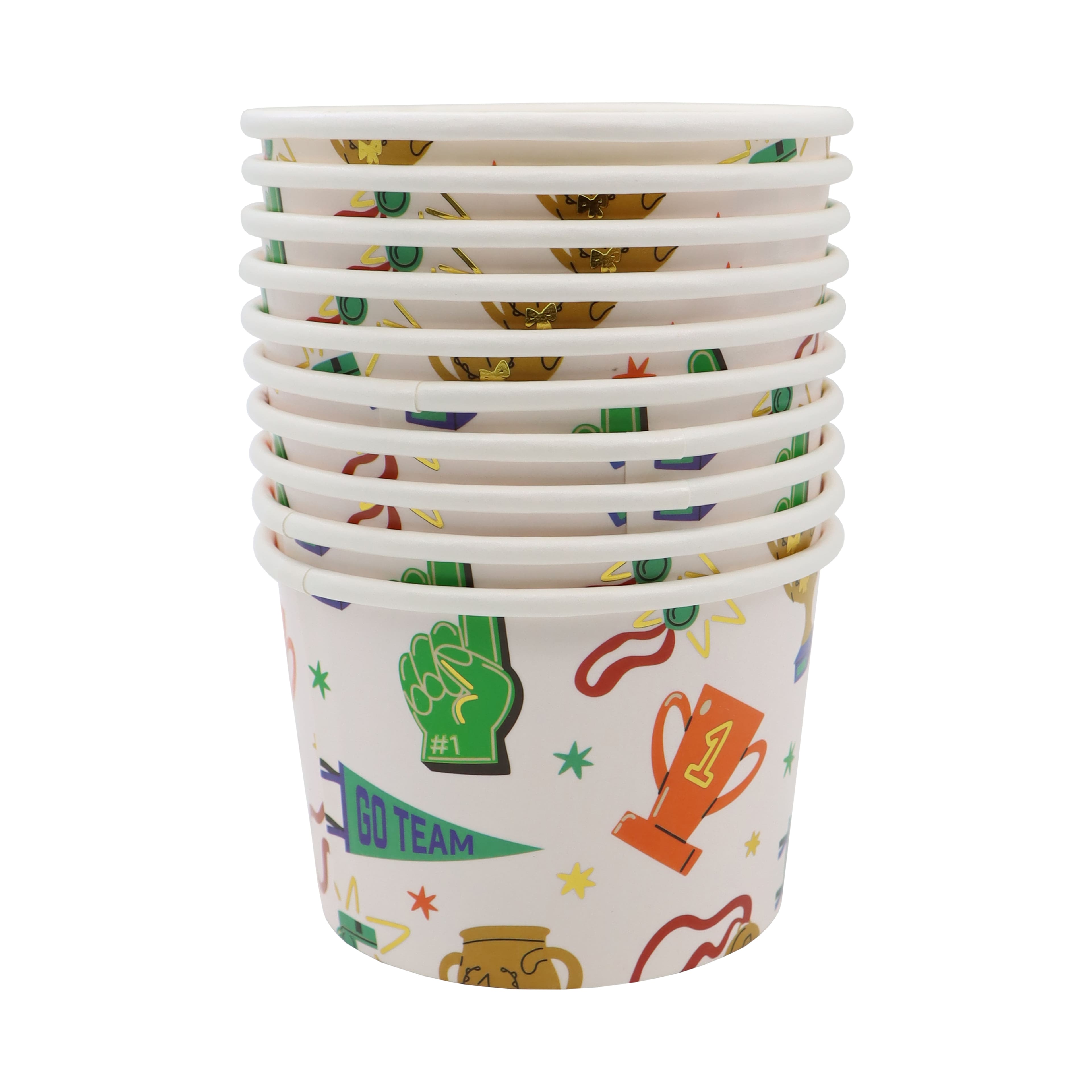 24 Packs: 10 ct. (240 total) 8oz. Team Spirit Paper Snack Cups by Celebrate It™