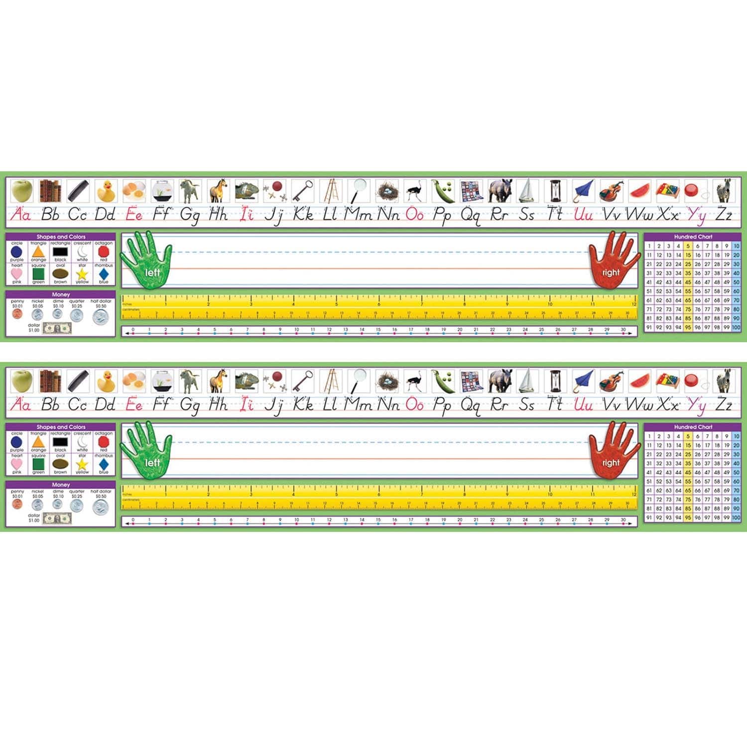 North Star Teacher Resources 17.5" x 4" Adhesive Primary Modern Manuscript Desk Plates, 2 Packs of 36