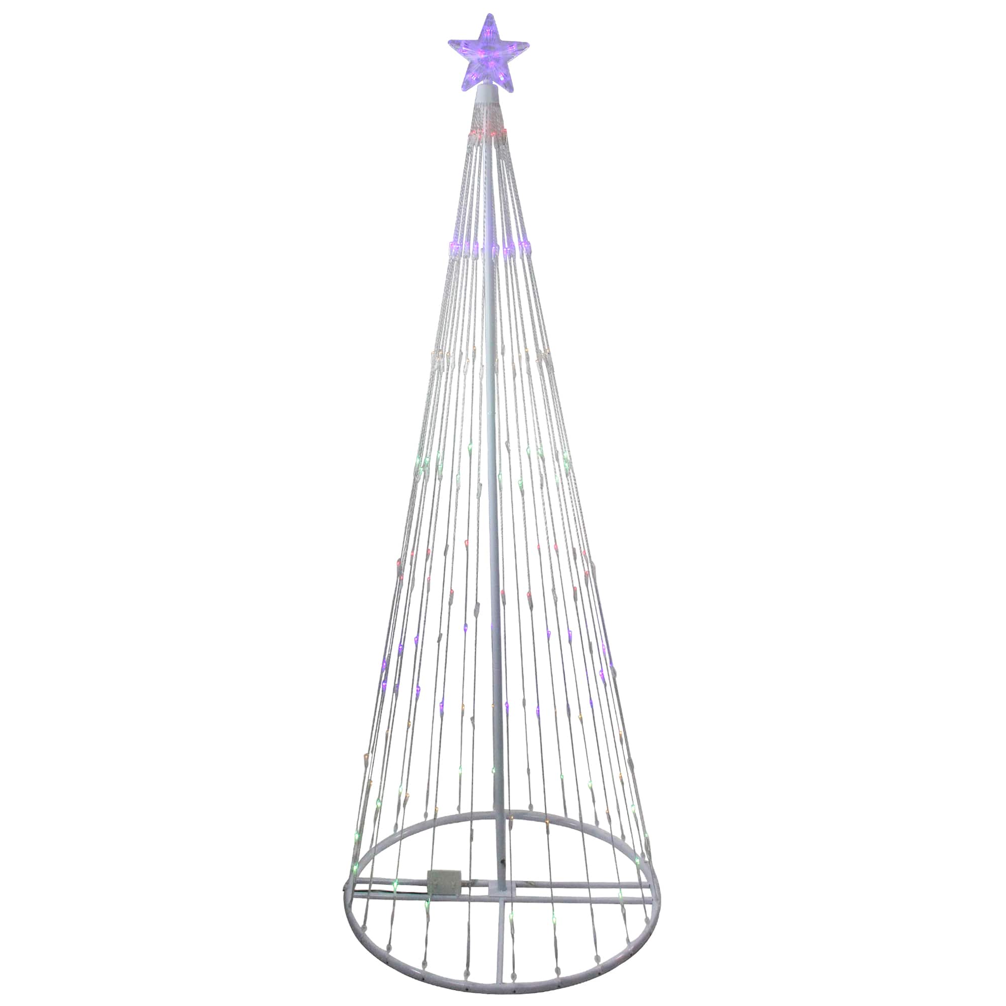 12ft. LED Lighted  Multicolor Show Cone Outdoor Decoration Christmas Tree