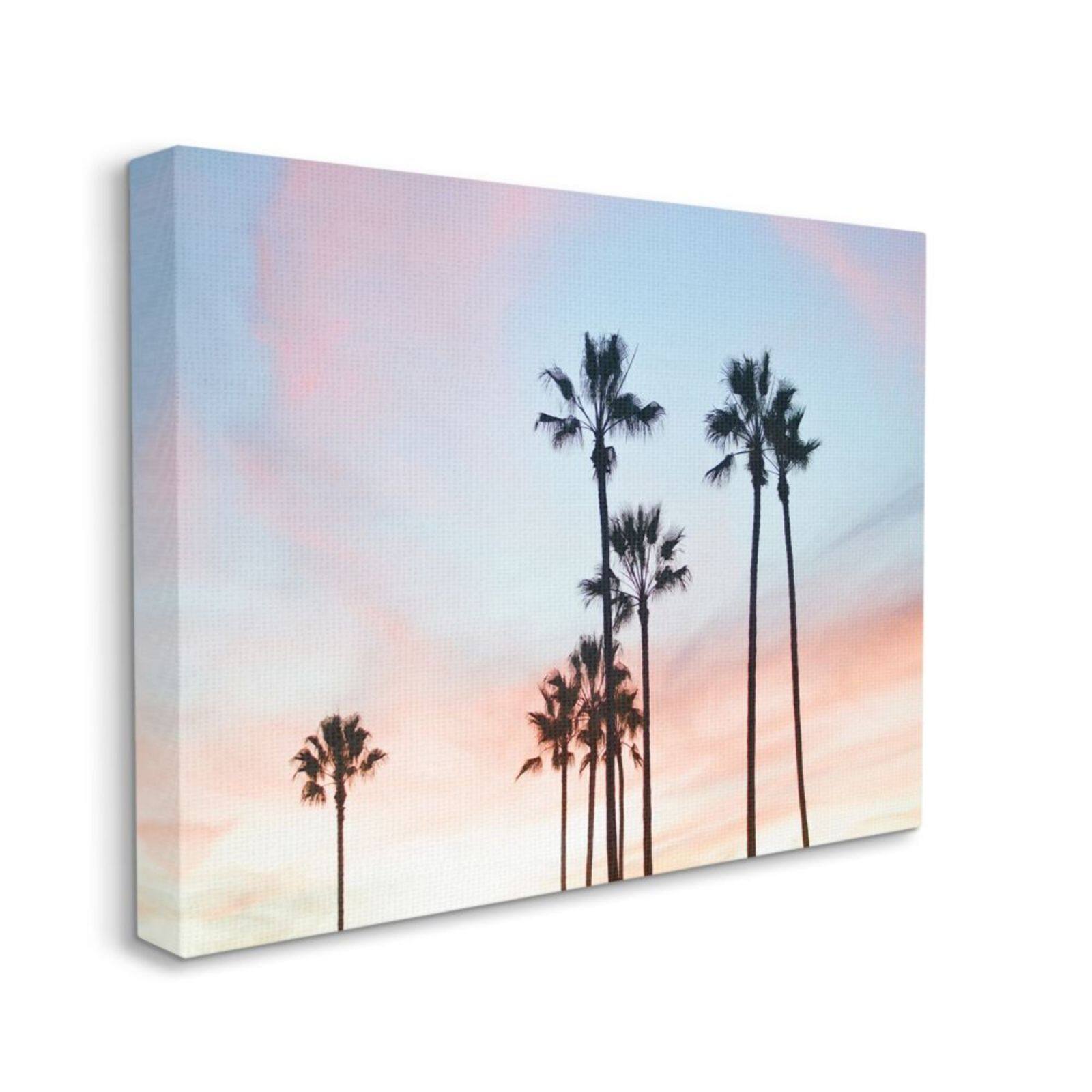 Stupell Industries Sunset Sky with Palm Tree Silhouettes Canvas Wall Art