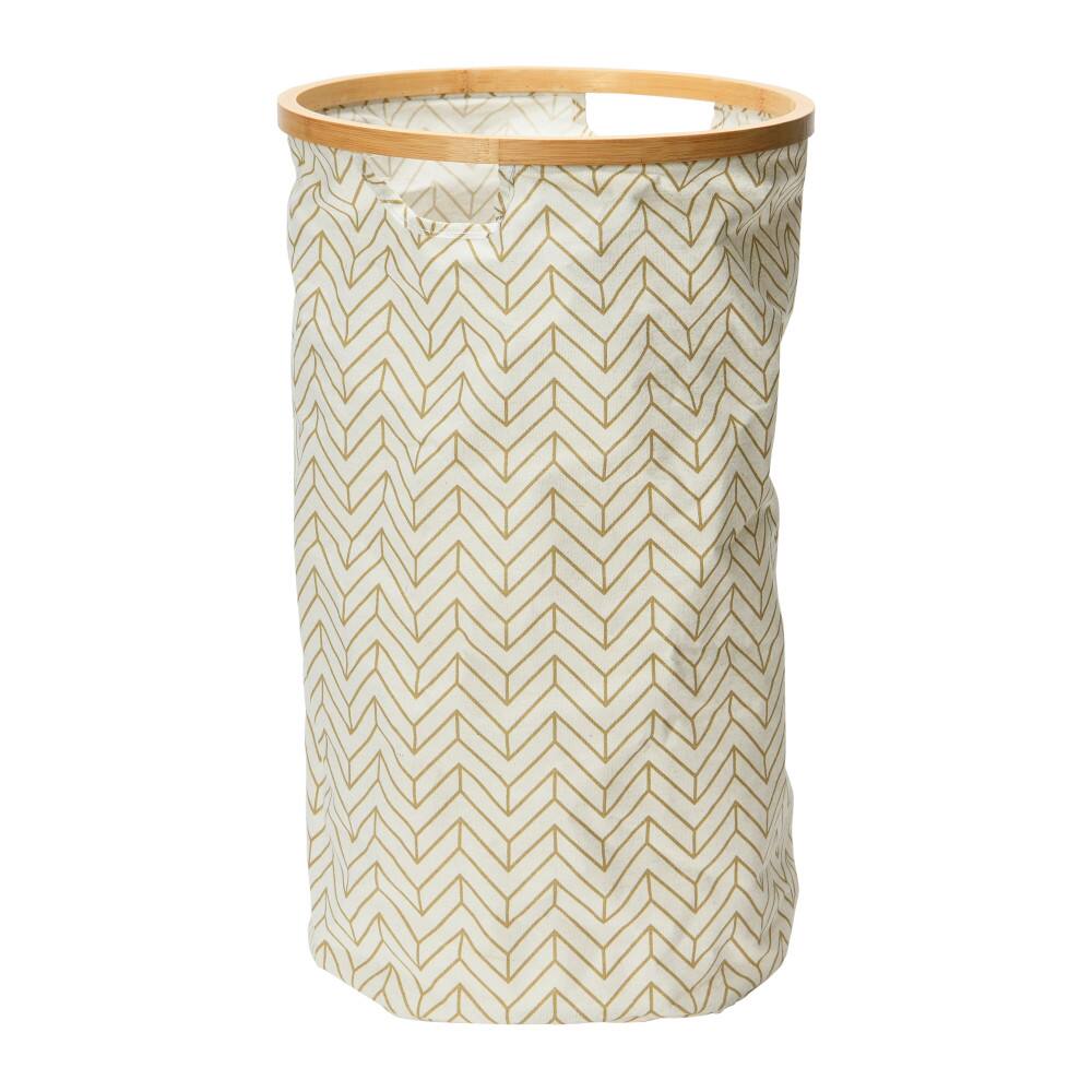 Household Essentials Krush Bamboo Rimmed Hamper (Round, Brown)