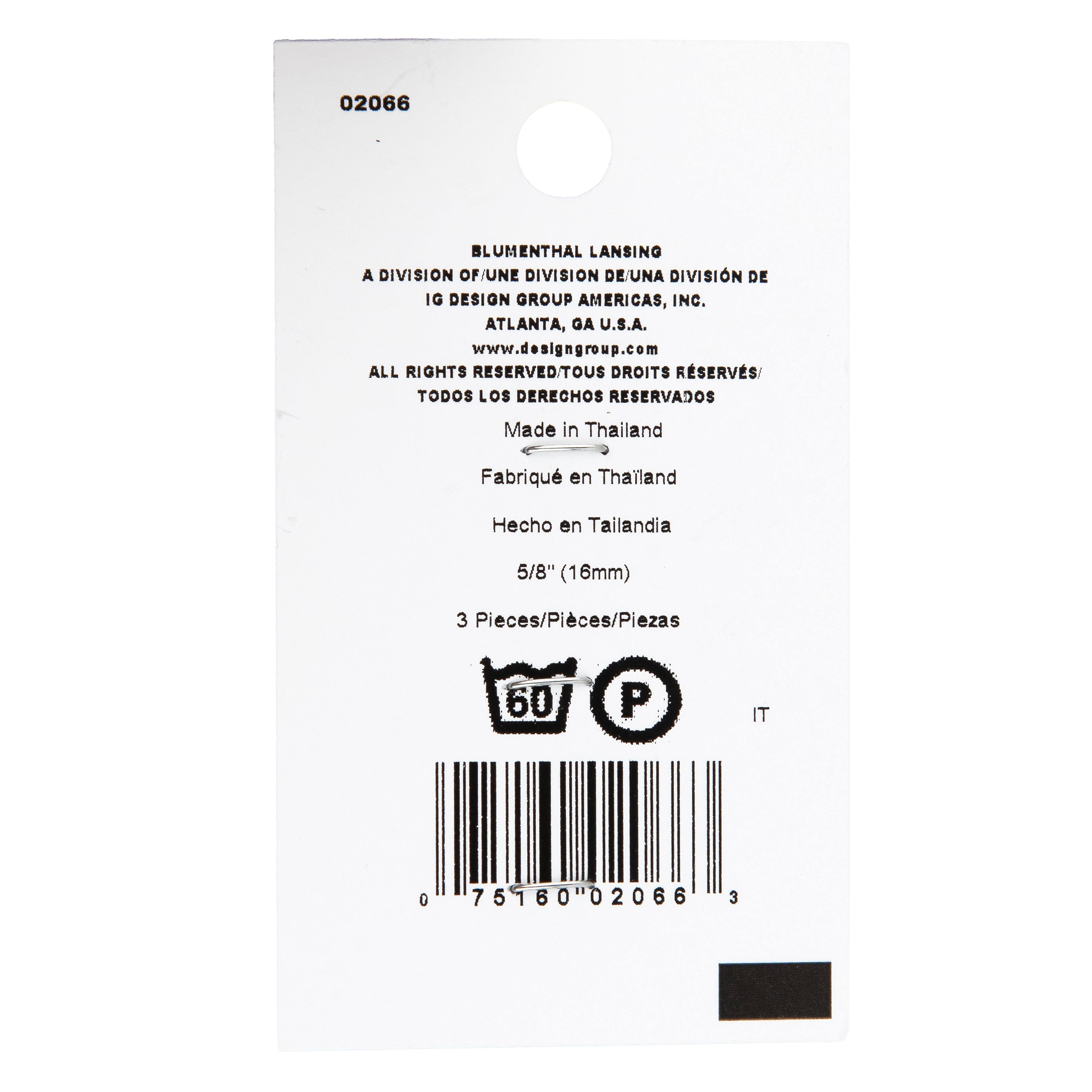 LaMode 5/8" Black Domed Shank Buttons, 3ct.