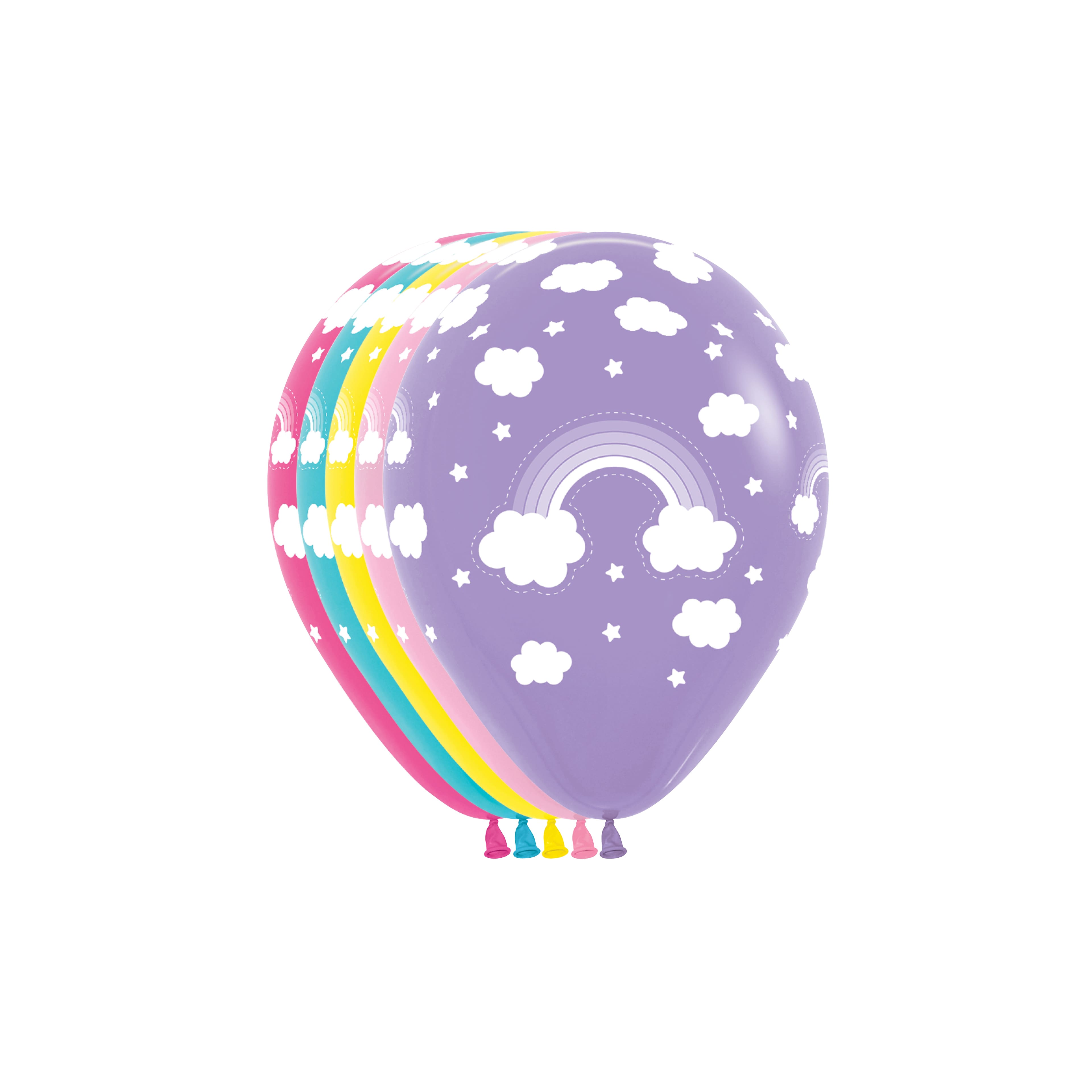 50 Pack: 11" Mixed Magical Rainbow Latex Balloons