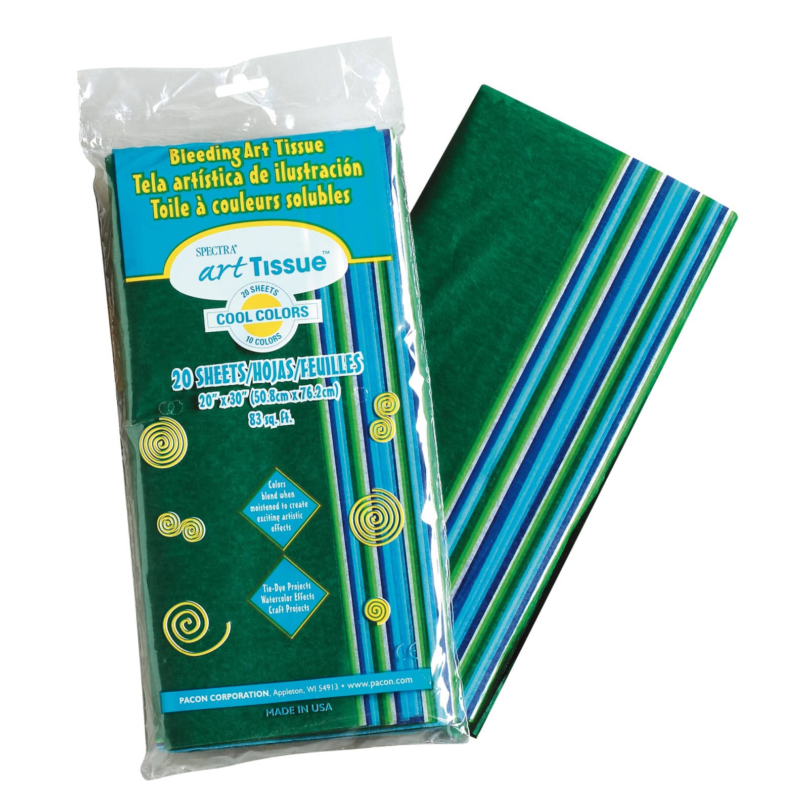 Pacon® Spectra® Art Tissue™ 20" x 30" Assorted Cool Colors Sheets, 20ct.