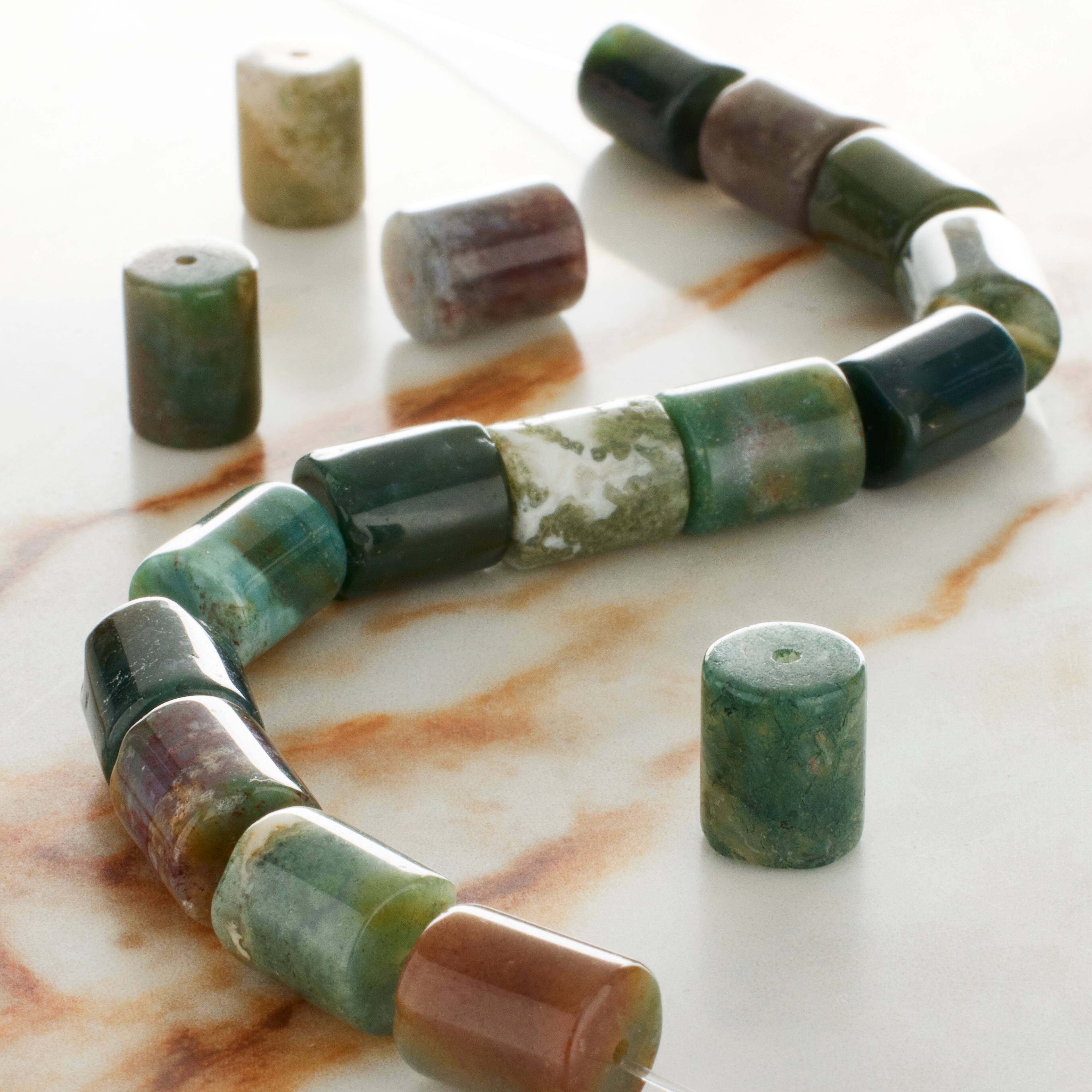 12 Pack: Fancy Jasper Tube Beads, 10mm by Bead Landing™