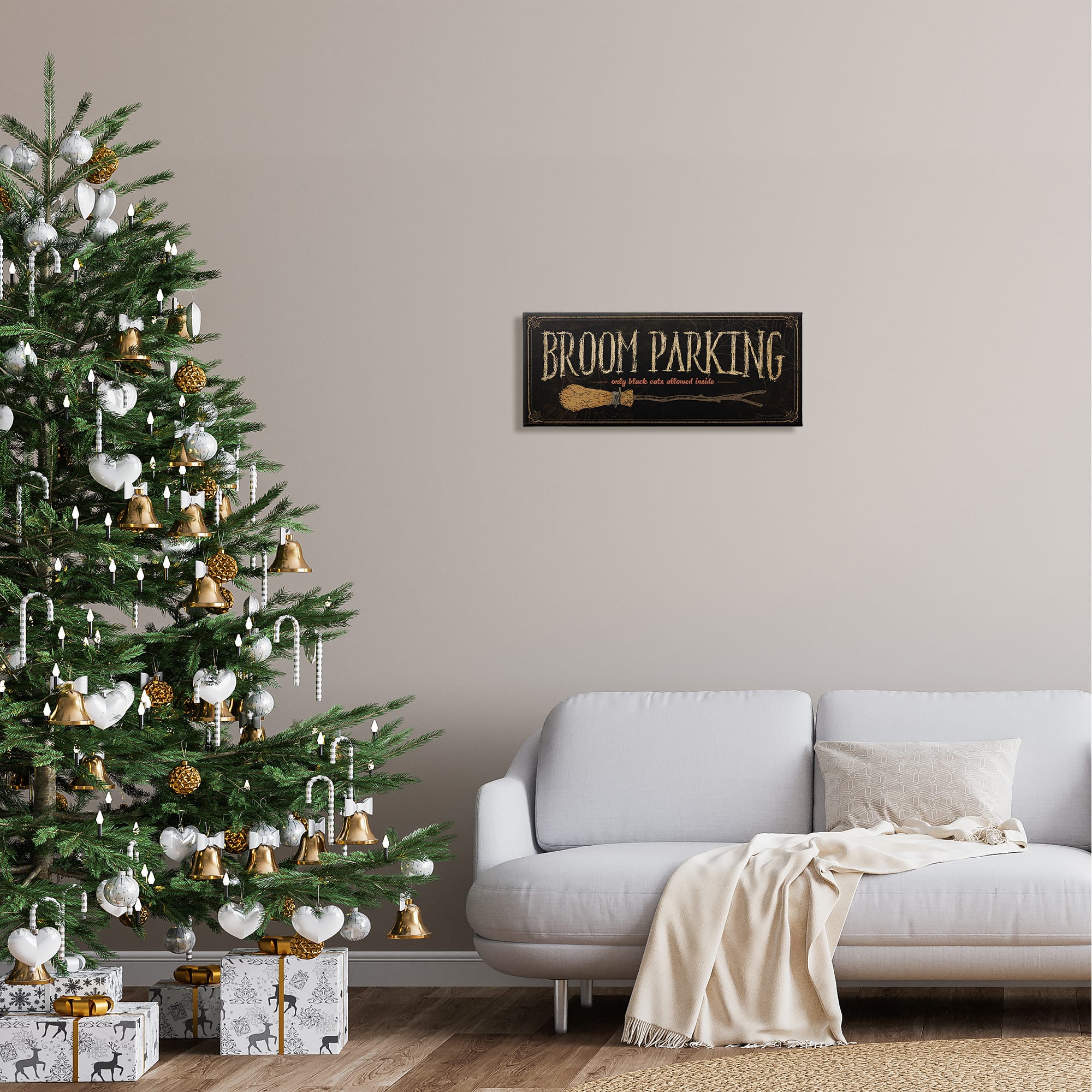 Stupell Industries Broom Parking Black Cats Allowed Canvas Wall Art