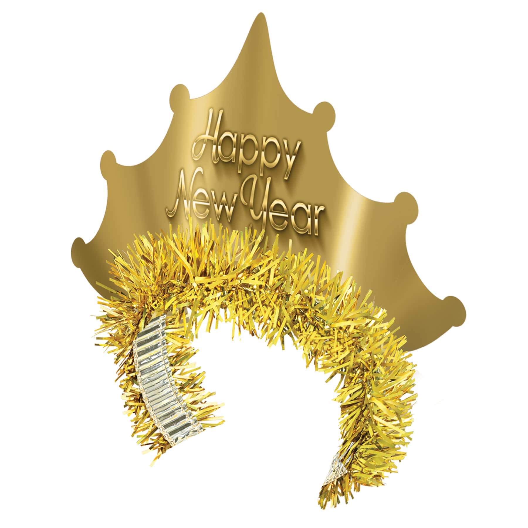 Beistle Adult Golden Happy New Year Tiaras, 50ct.