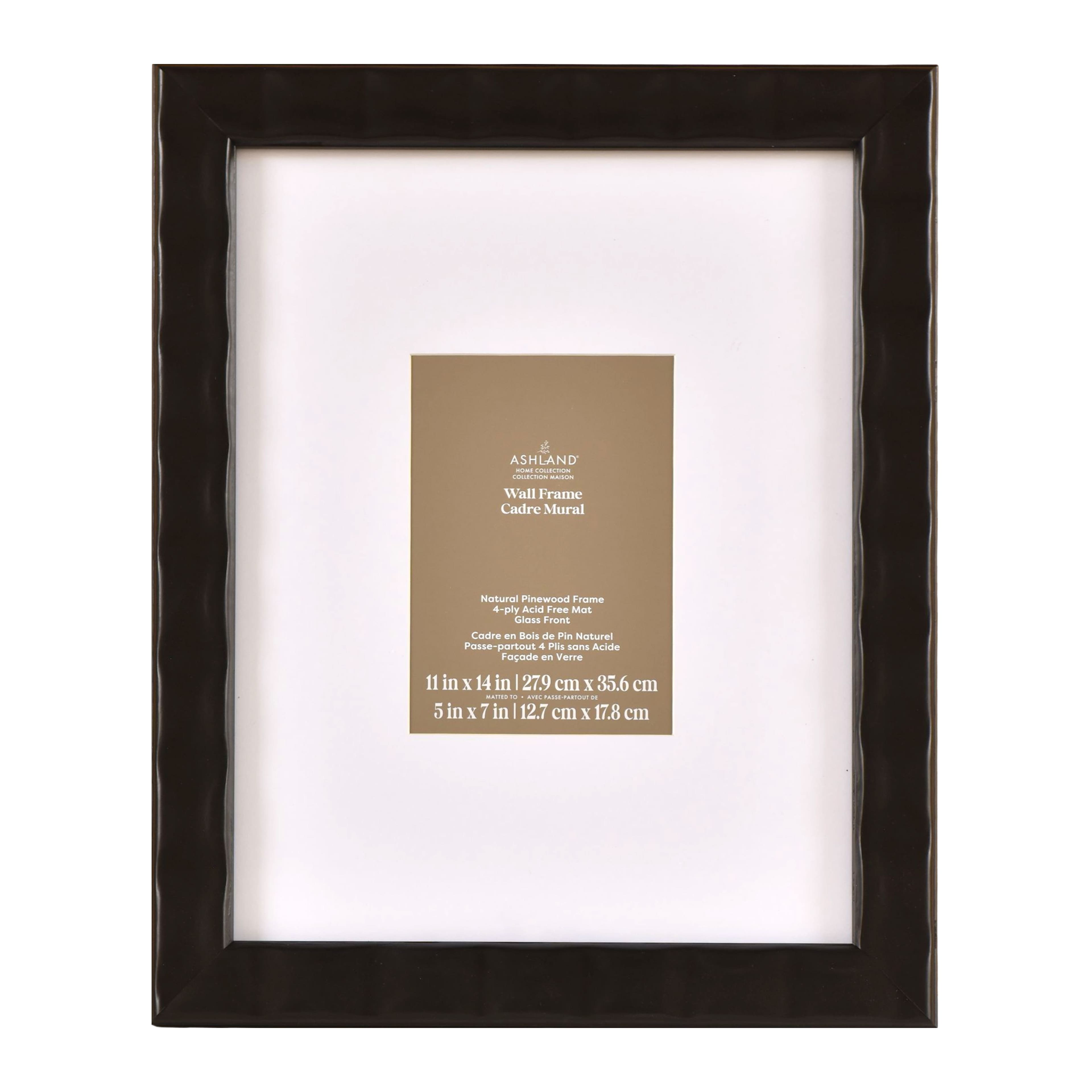 Home Black Ripple Matted Pinewood Wall Frame by Ashland®