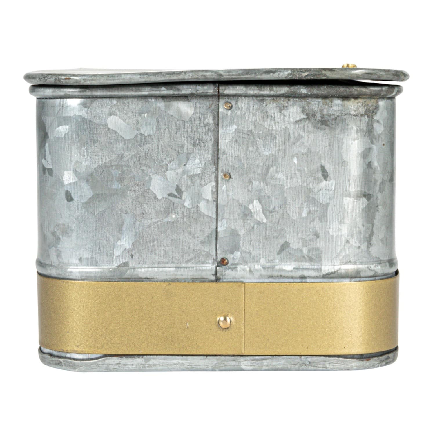 Hello Honey® Silver Rectangular Metal Nesting Storage Boxes with Hasp Lock