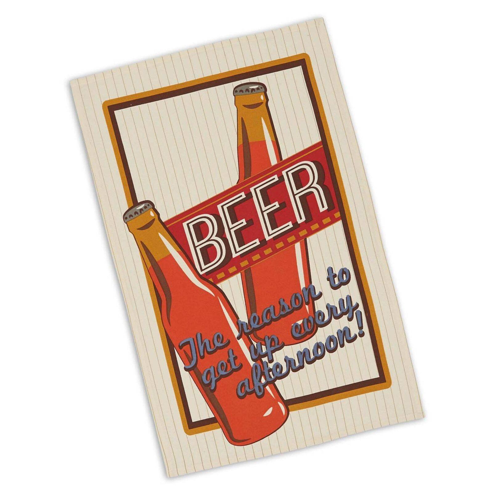 DII® Retro Beer Print Dishtowel Set
