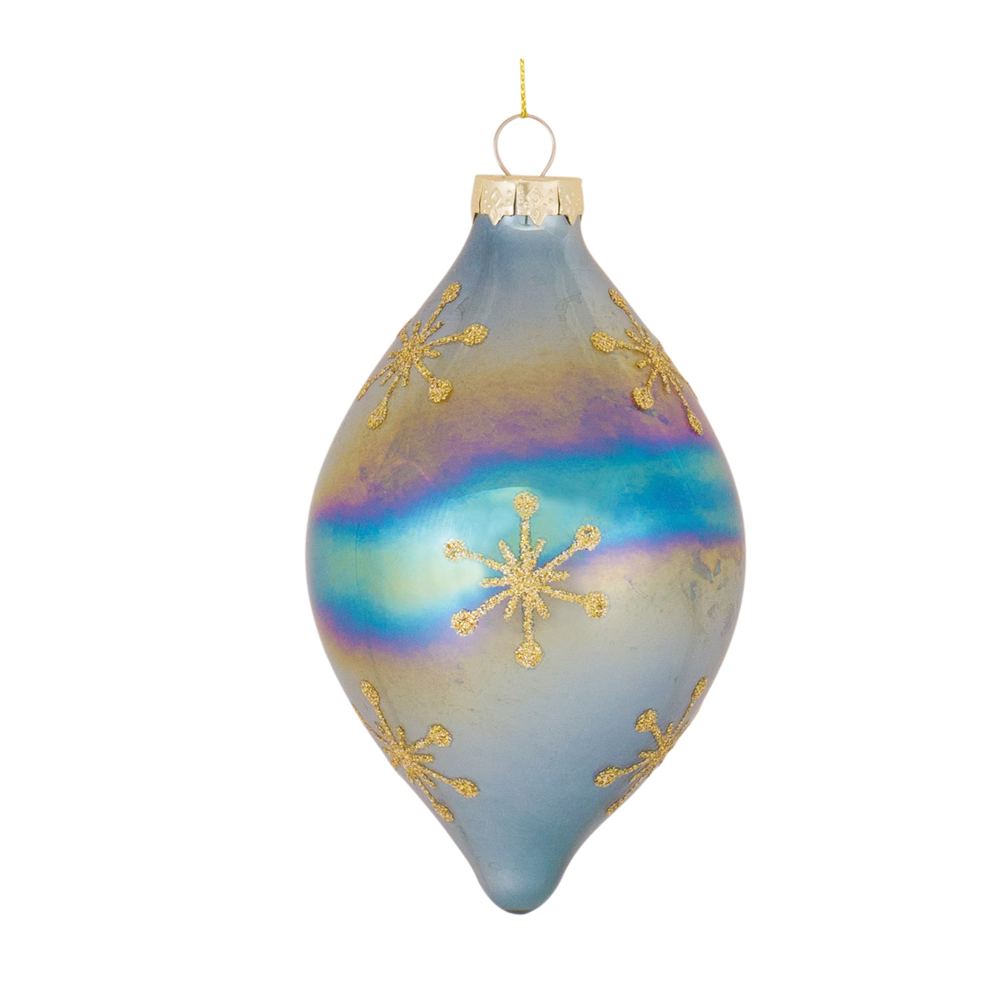 6ct. Iridescent Glass Snowflake Ornaments