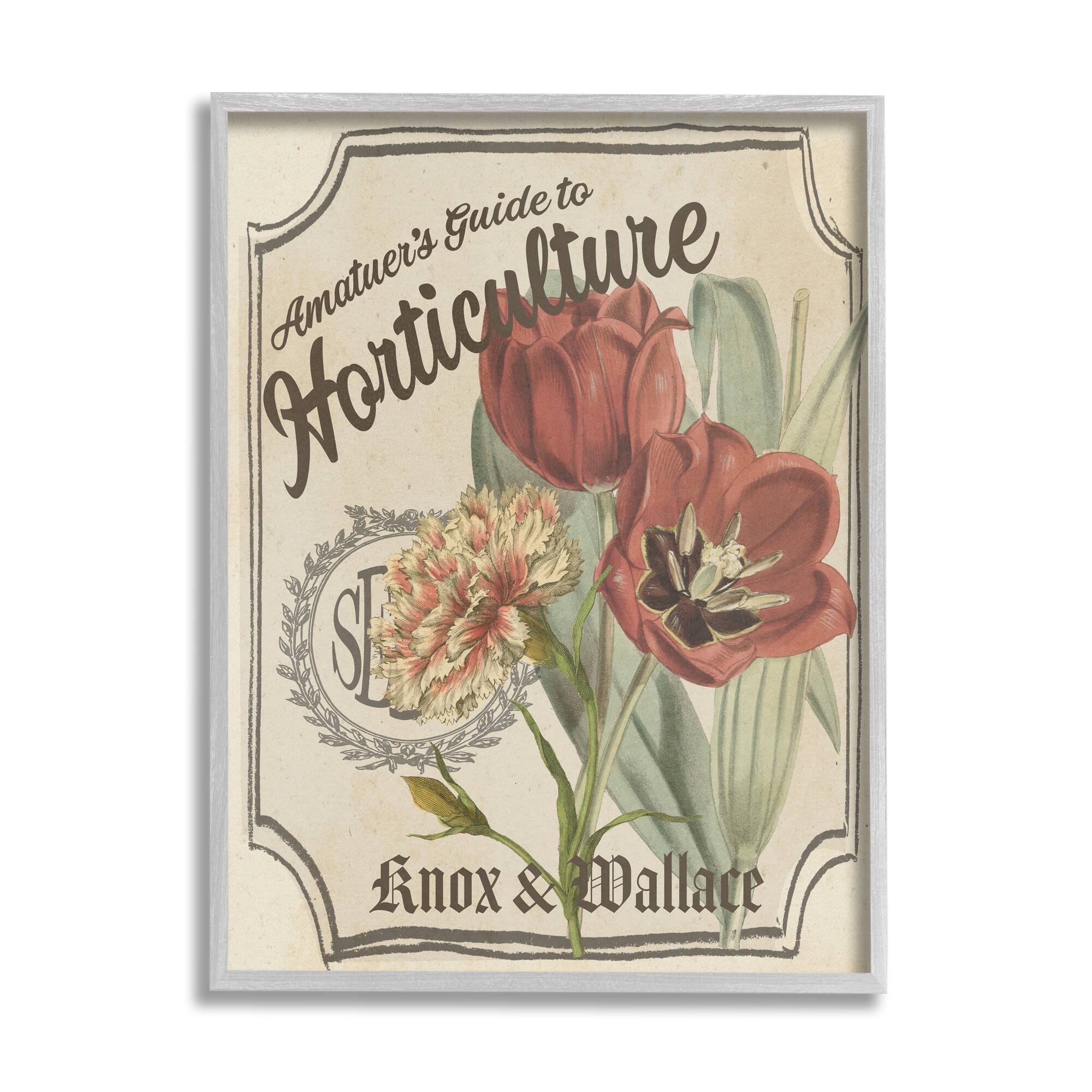 Stupell Industries Antique Seed Packet Red Tulip Horticulture Study Framed Wall Art