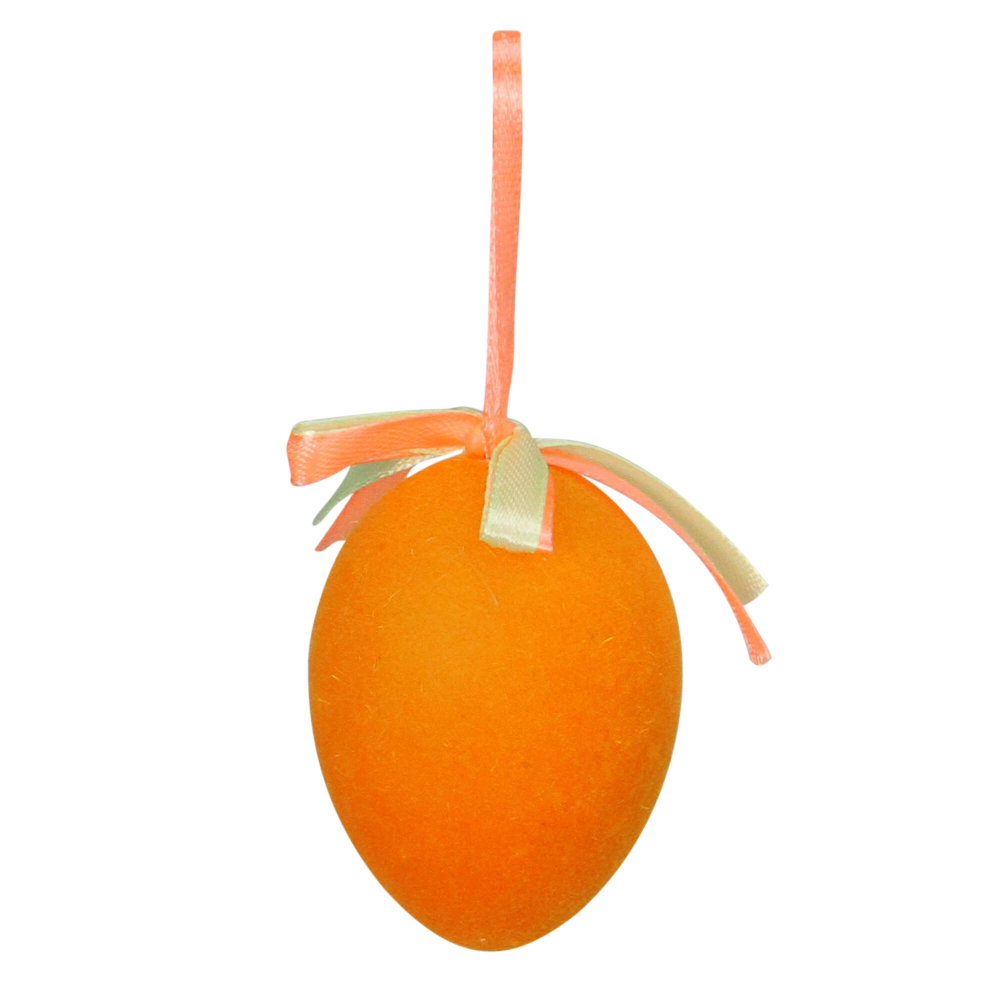 Set of 12 Orange, Green and Yellow Spring Easter Egg Ornaments