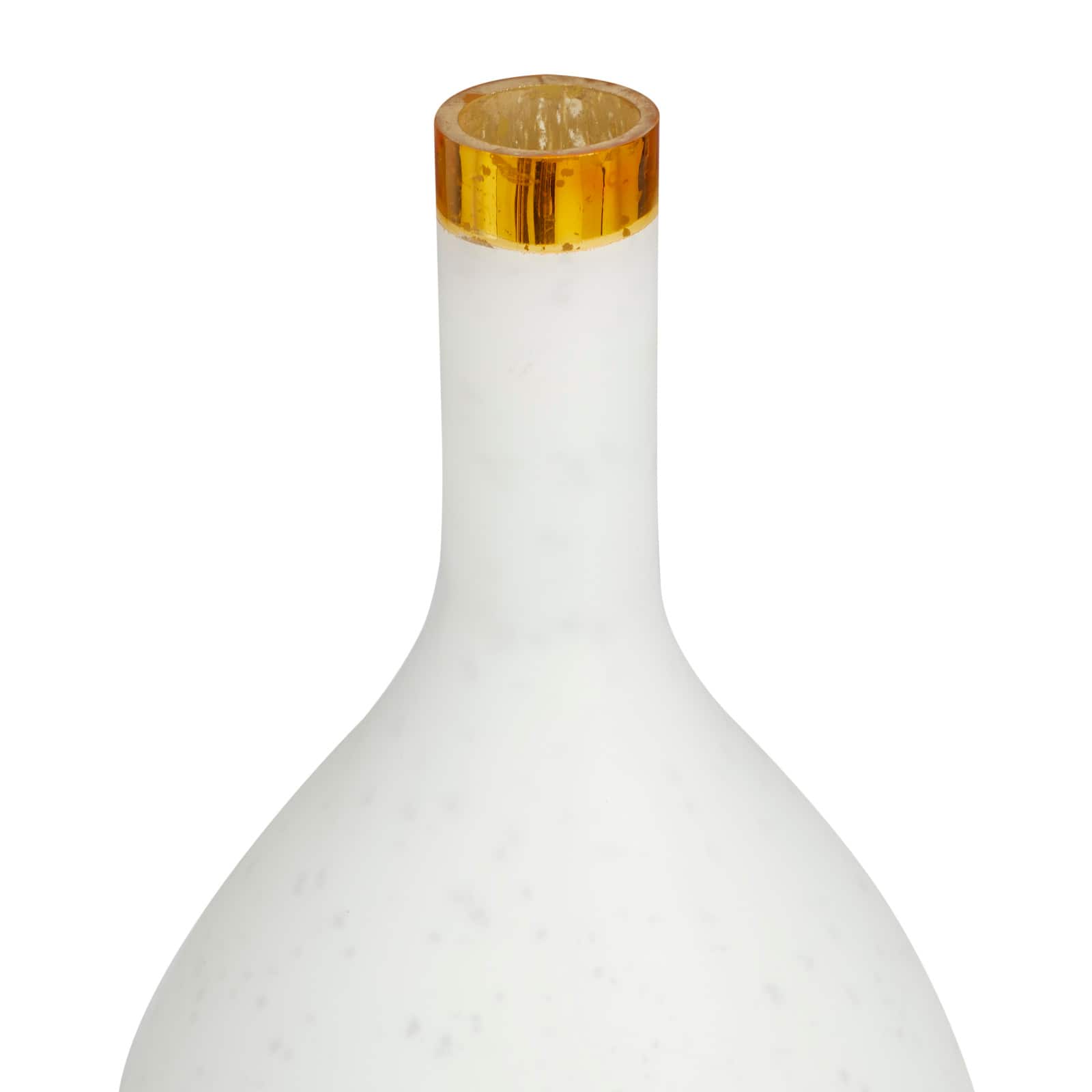 Set of 3" White Glass Glam Vases, 13" x 8" x 8"