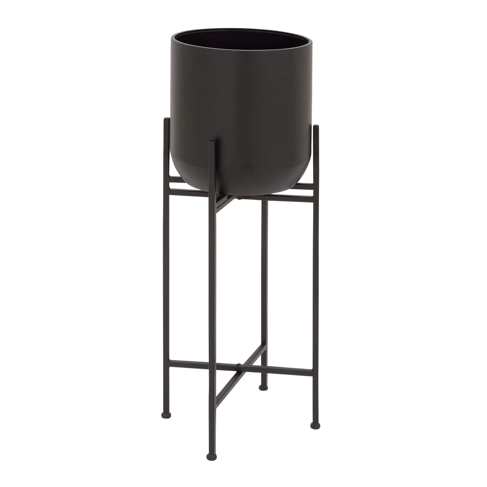 36" Black Metal Modern Planter