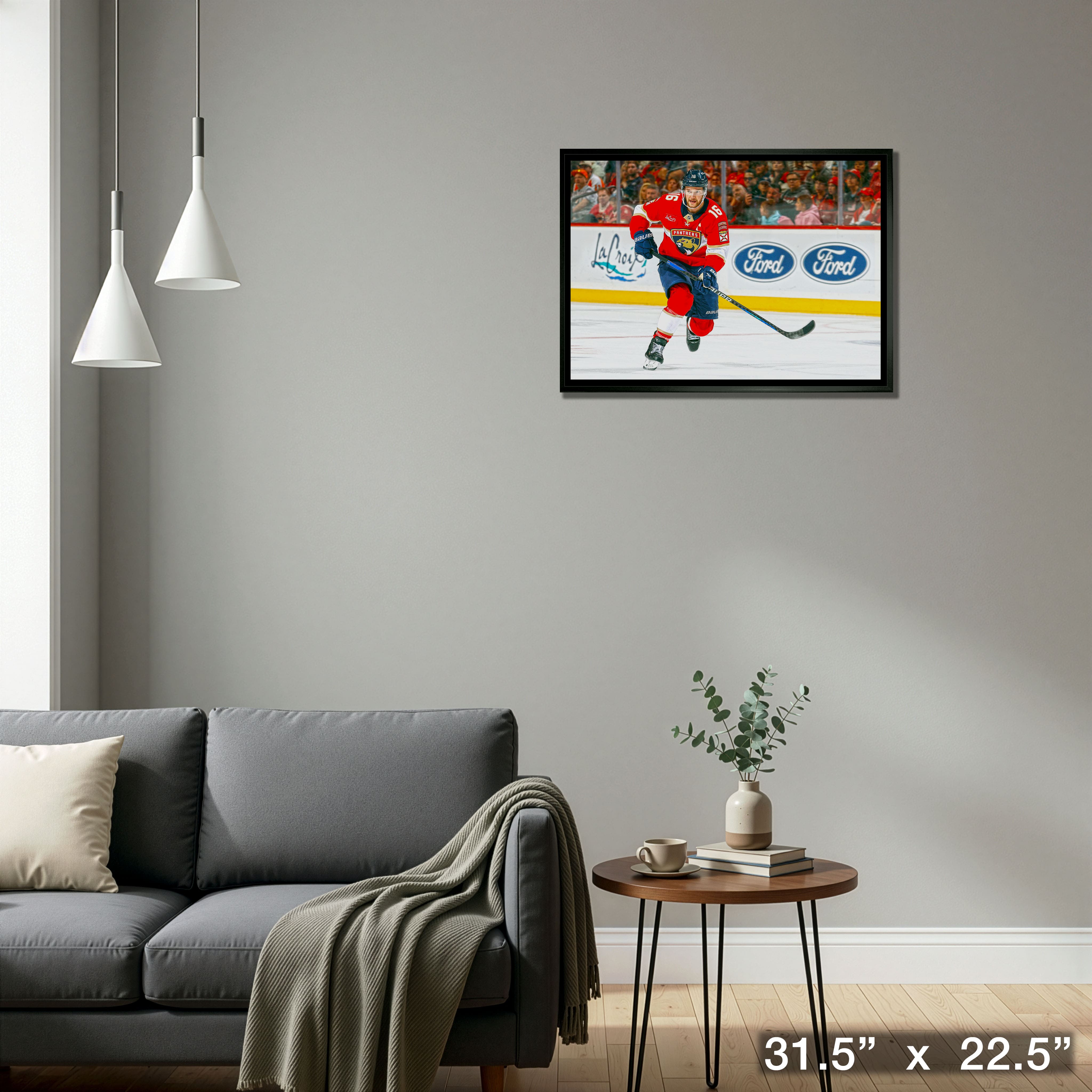 Aleksander Barkov 20" x 29" Framed Canvas Florida Panthers 31.5" x 22.5"