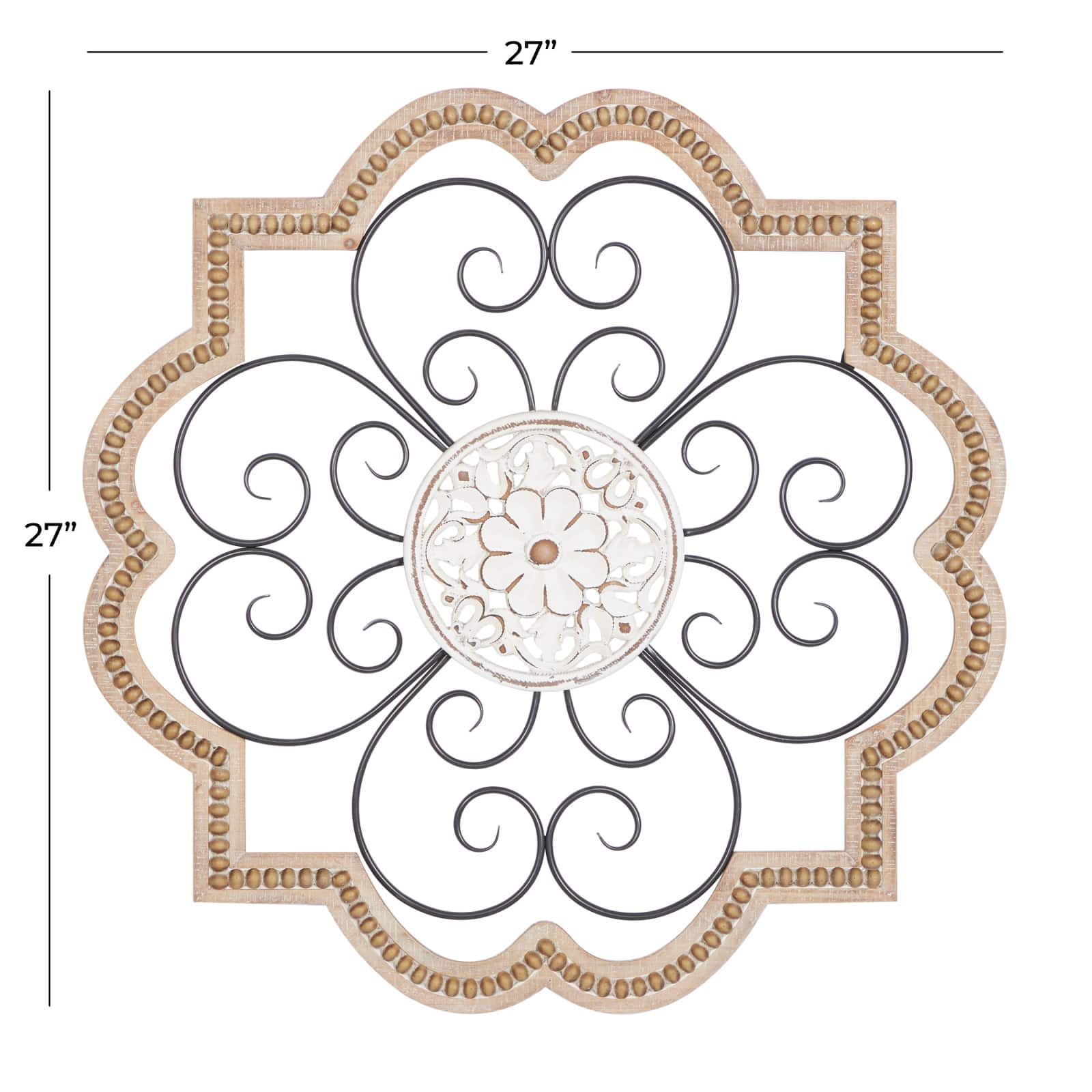 27" Brown Metal & Wood Farmhouse Wall Décor