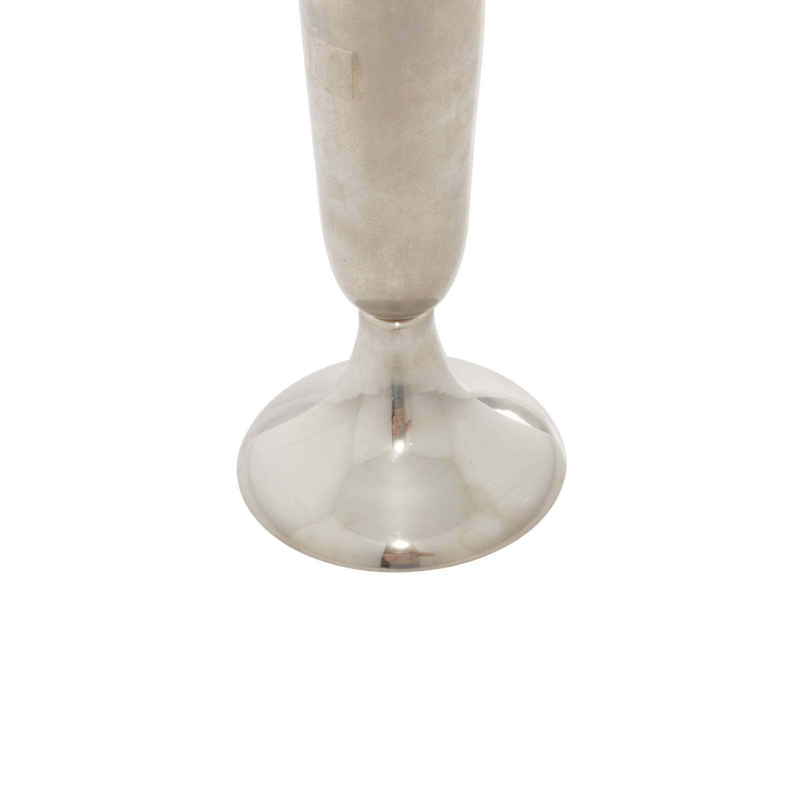 14" Silver Aluminum Traditional Vase
