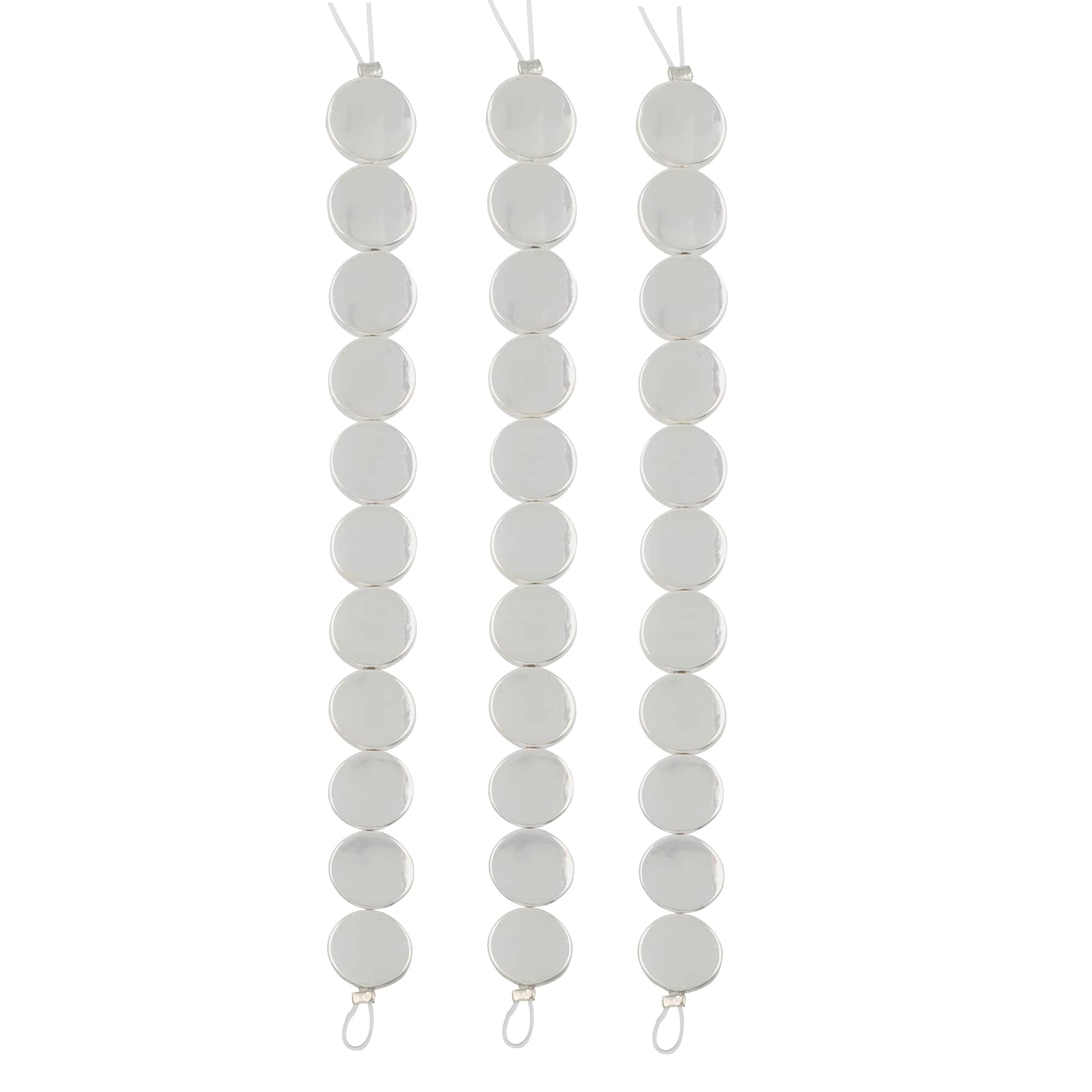 Silver Metal Coin Beads, 11mm by Bead Landing™