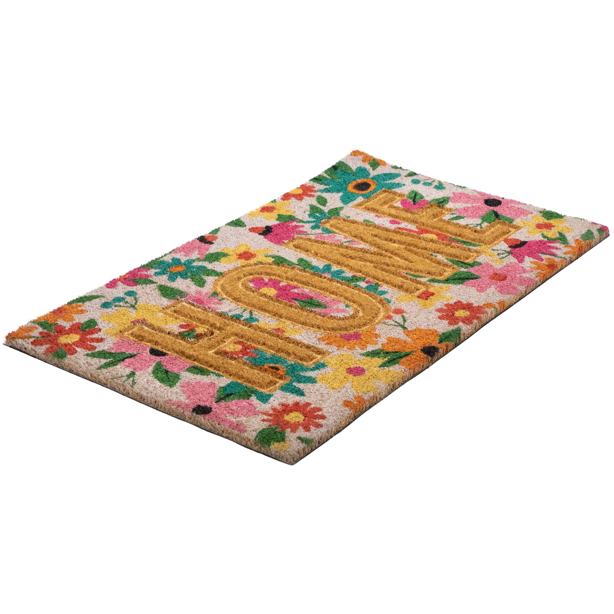 Pink & Orange Floral Home Doormat