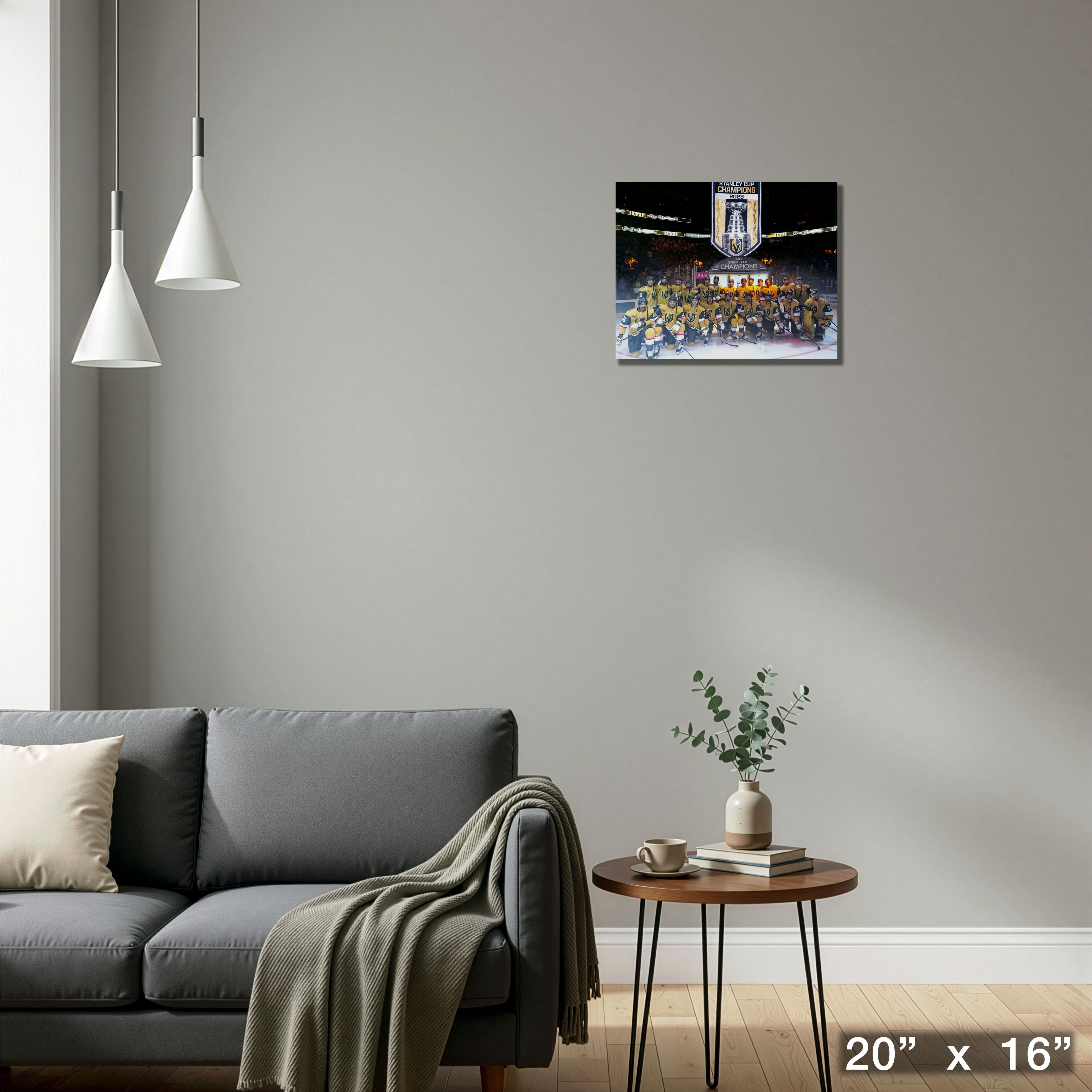 Vegas Golden Knights 16" x 20" Canvas Banner Raising Team Posed-H 20" x 16"
