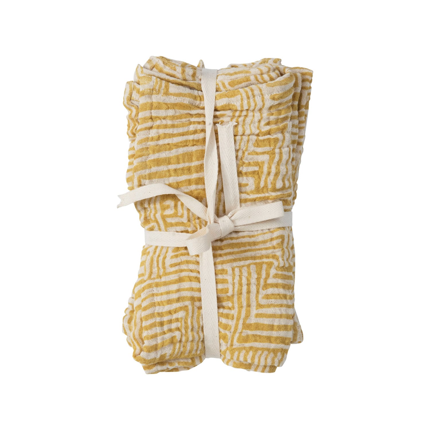 Hello Honey® Yellow Kuba Cloth Print Cotton Napkins, 4ct.