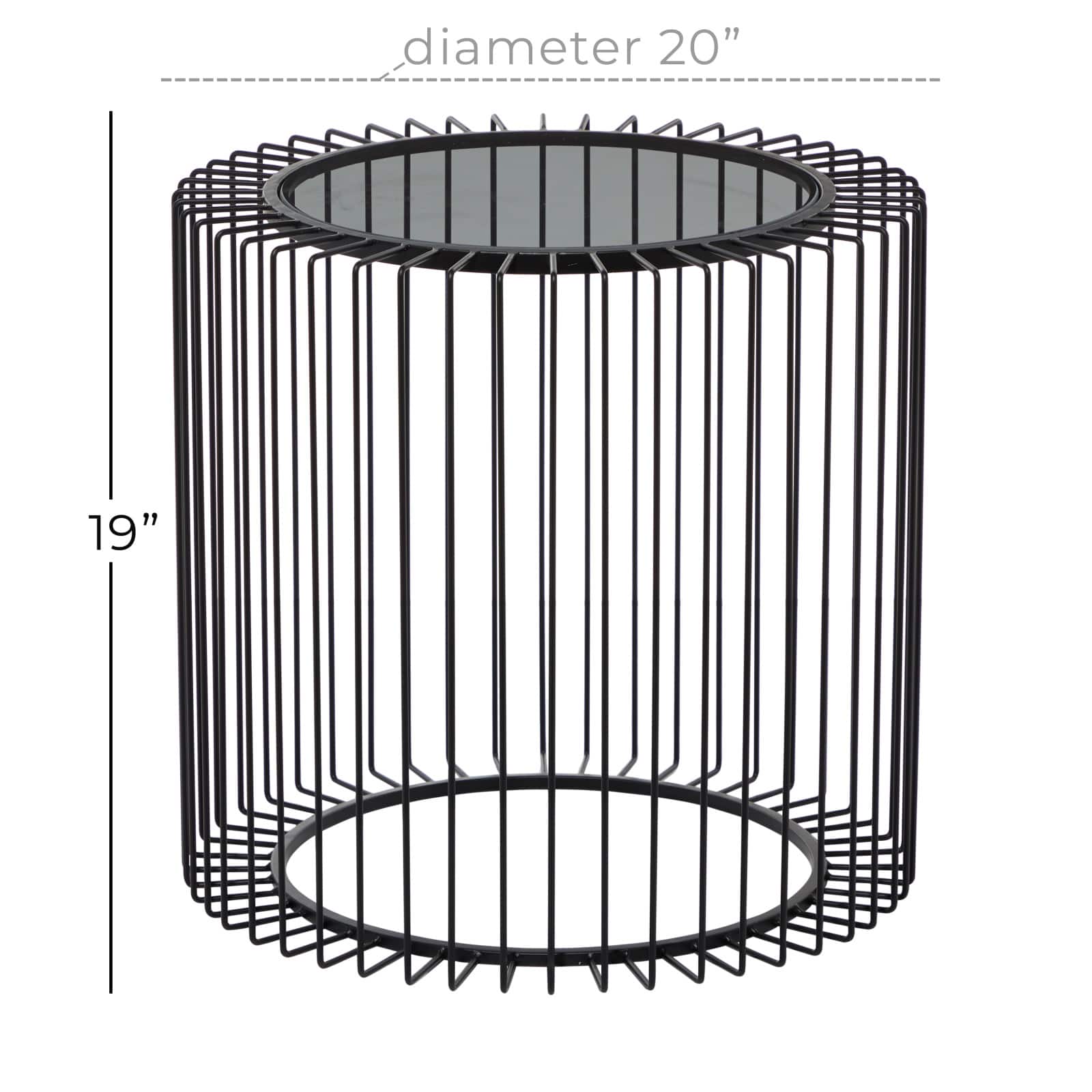 20" Black Contemporary Metal Accent Table