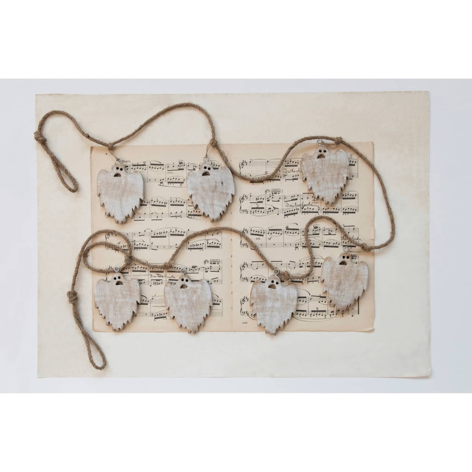 Hello Honey® 6ft. White Wooden Ghost Garland
