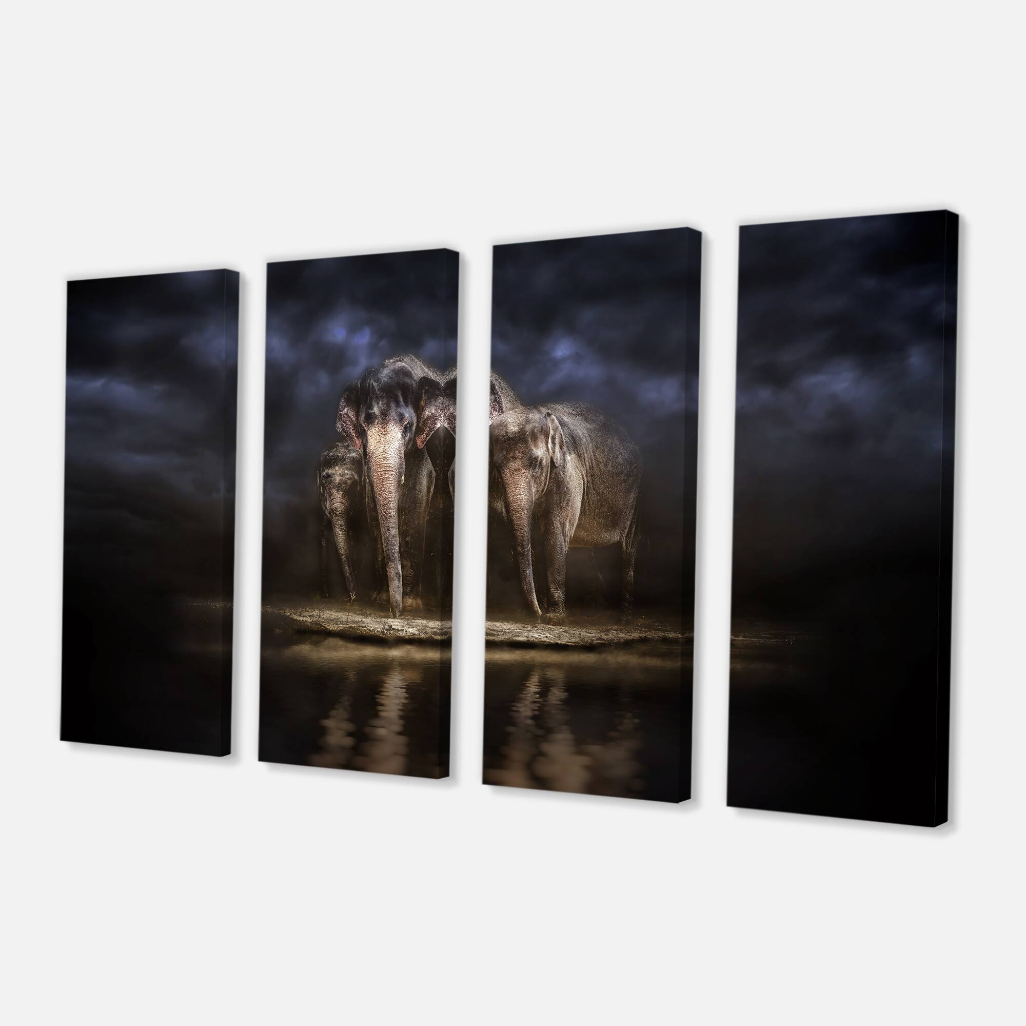 Designart - Elephants Watering in the River